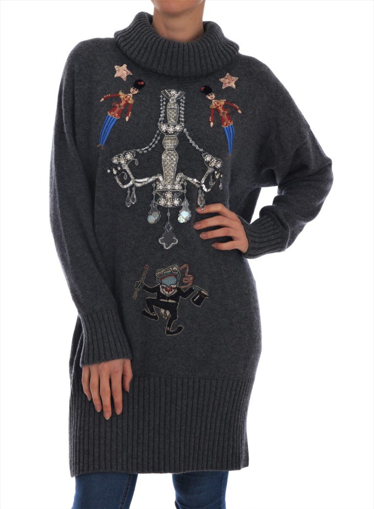 Dolce & Gabbana Women's Fairy Tale Cashmere Sweater Gray TSH1902 - IT44|L