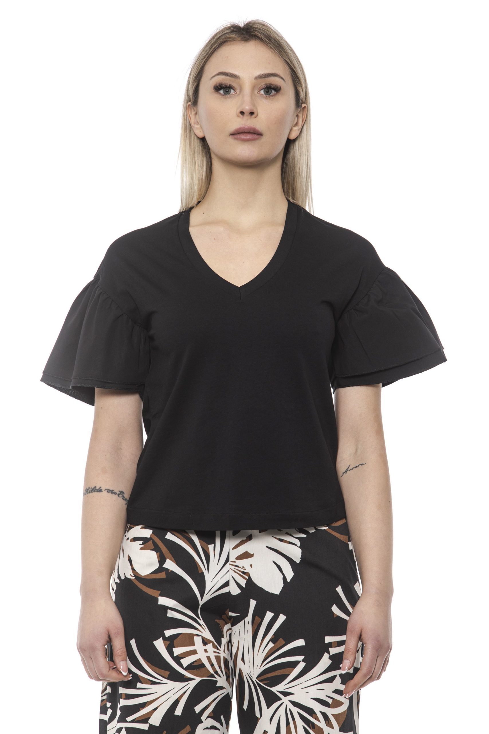Alpha Studio Women's Nero T-Shirt Black AL1394937 - IT40 | XS