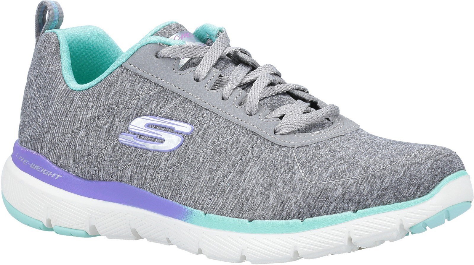 Skechers Women's Flex Appeal 3.0 Fan Craze Trainers Various Colours 30306 - Grey/Mint 3