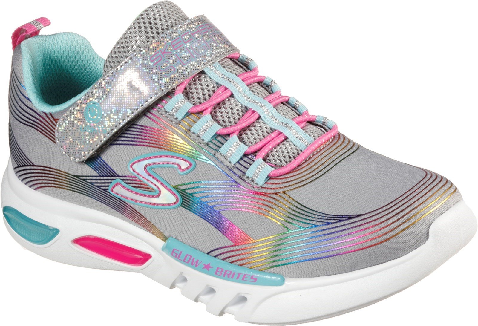 Skechers Kid's Glow-Brites Sports Trainer Various Colours 32088 - Grey 9.5