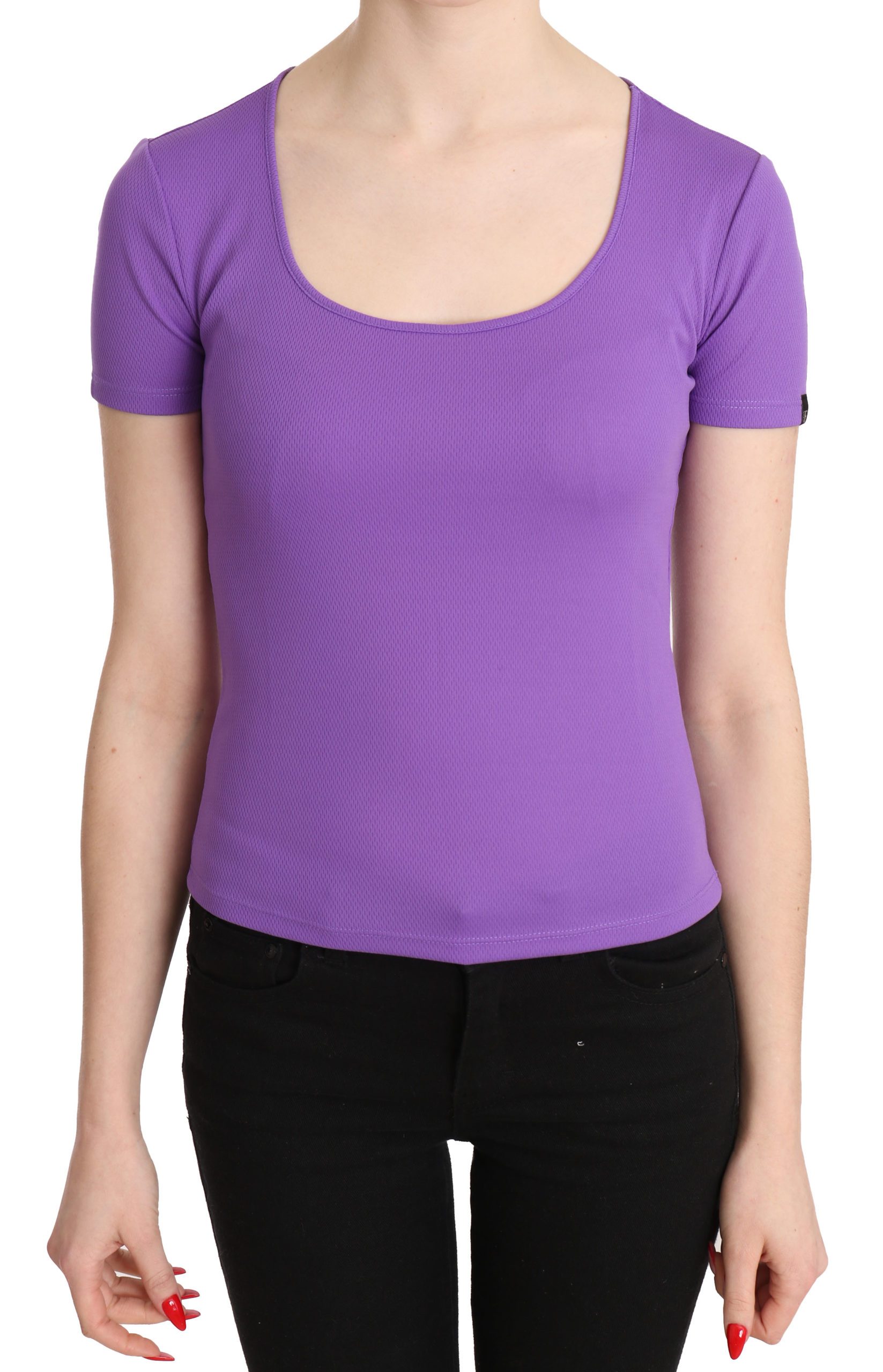 GF Ferre Women's Polyester SS Top Purple TSH3424 - IT40|S