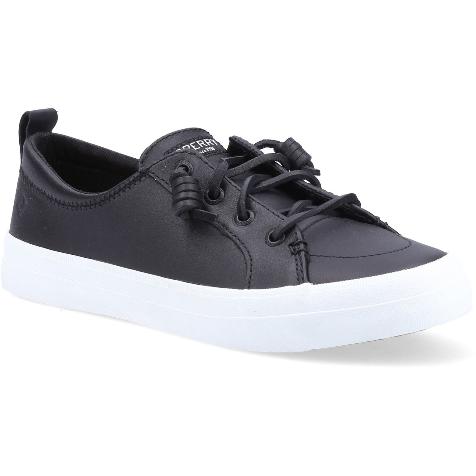 Sperry Women's Crest Vibe Leather Trainers Black 32404 - Black 6
