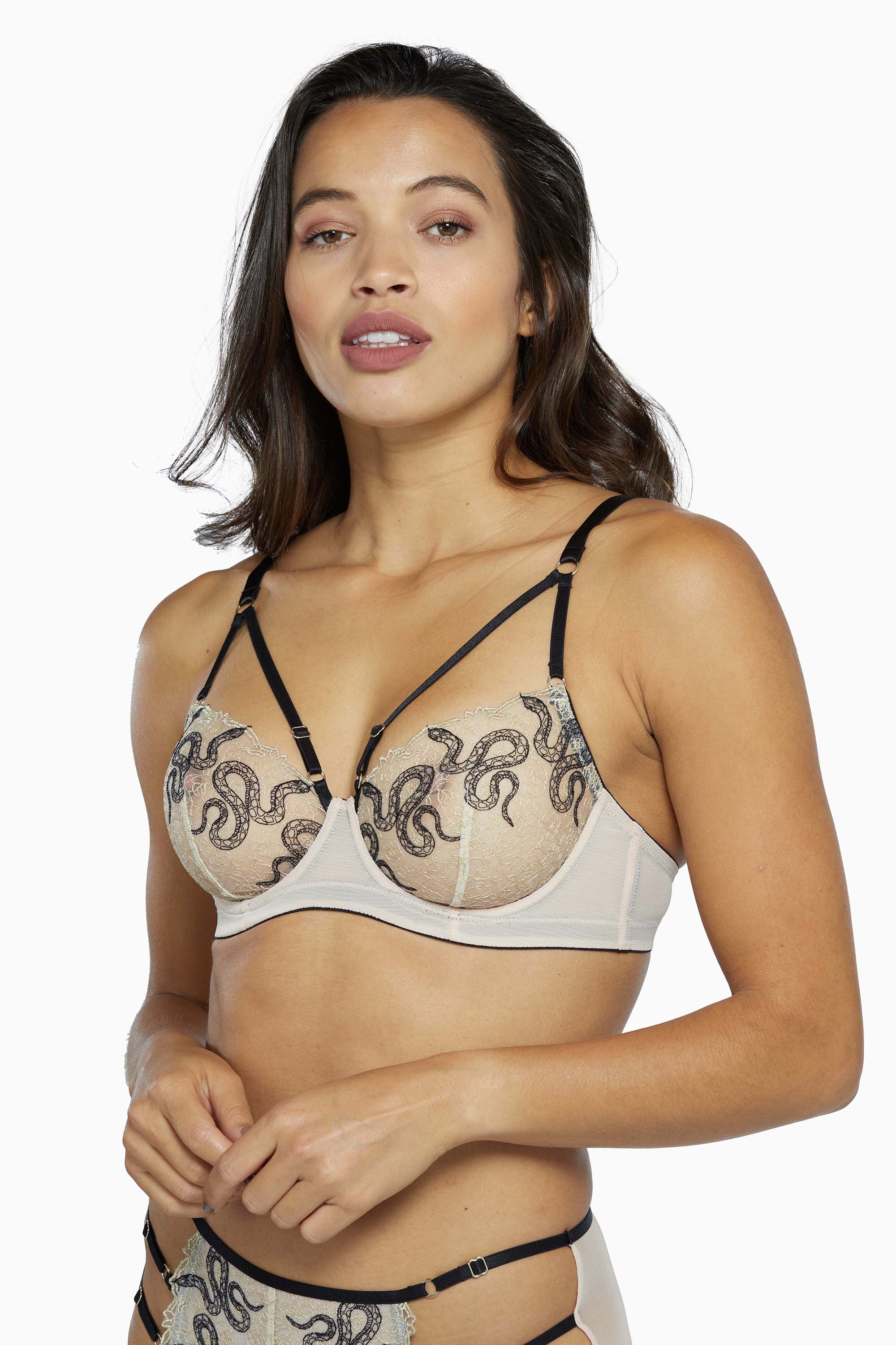 Playful Promises Dakota Snake High Apex Bra With Overbust Straps 30FF