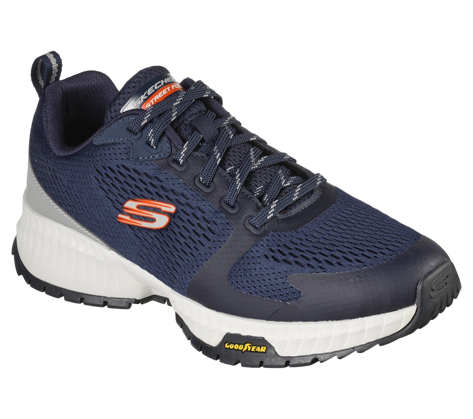 Skechers Men's Skechers Street Flex Eliminator Trainer Various Colours 32179 - Navy/Orange 6