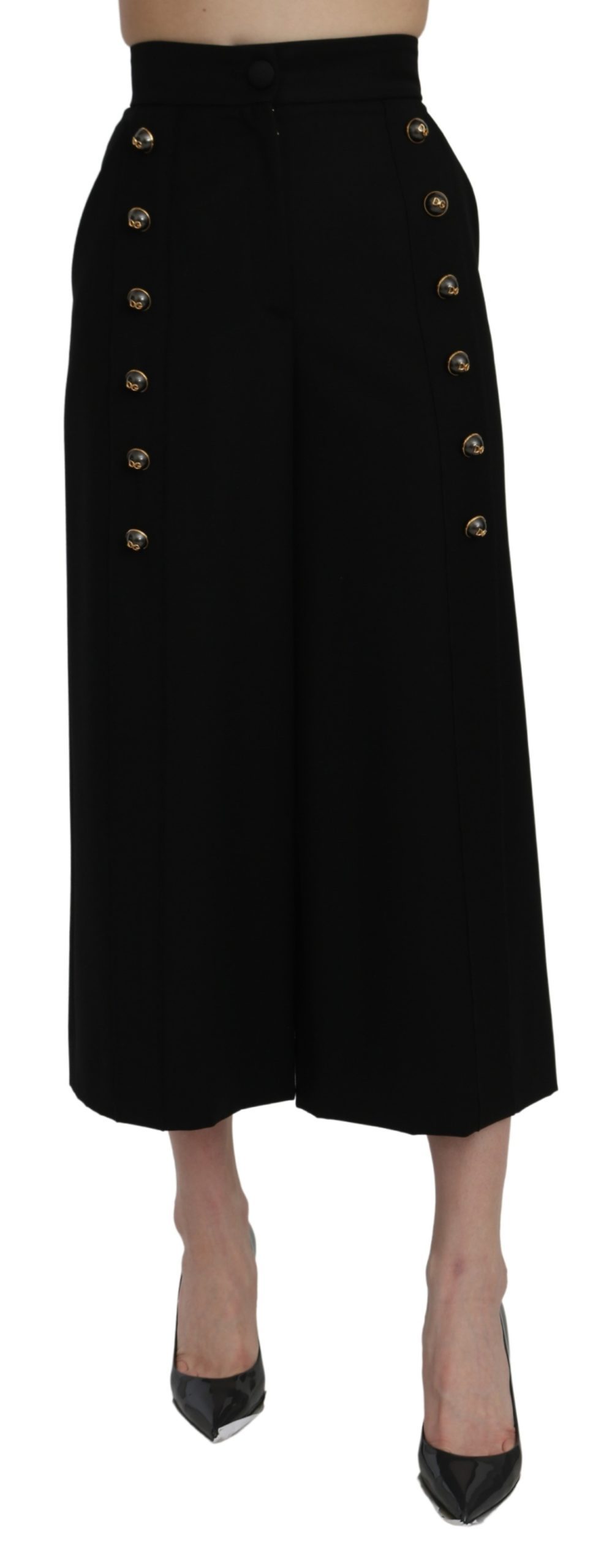 Dolce & Gabbana Women's High Waist Cropped Trouser Black PAN71076 - IT36 | XS