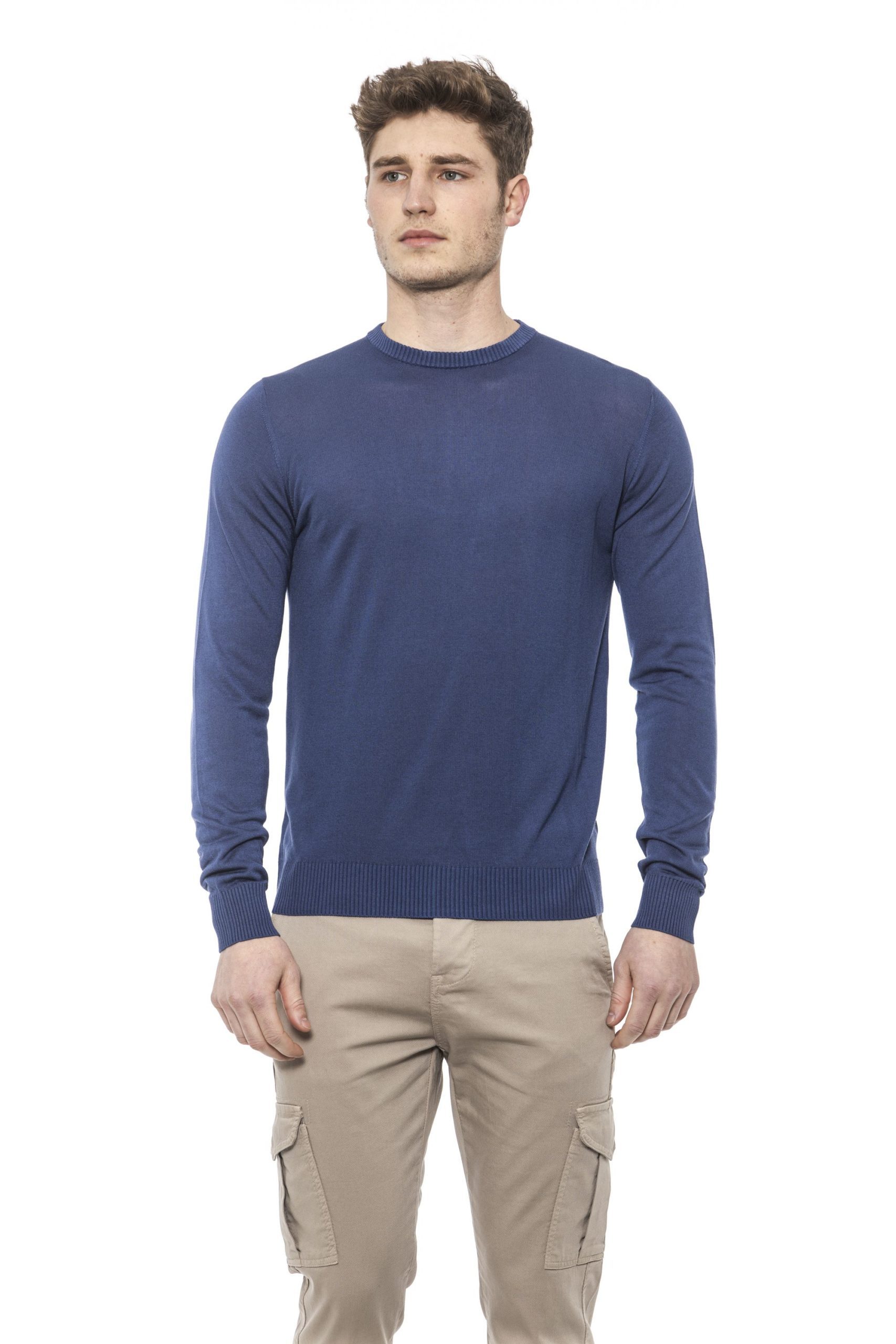 Alpha Studio Men's Chambray Sweater Blue AL1374567 - IT48 | M