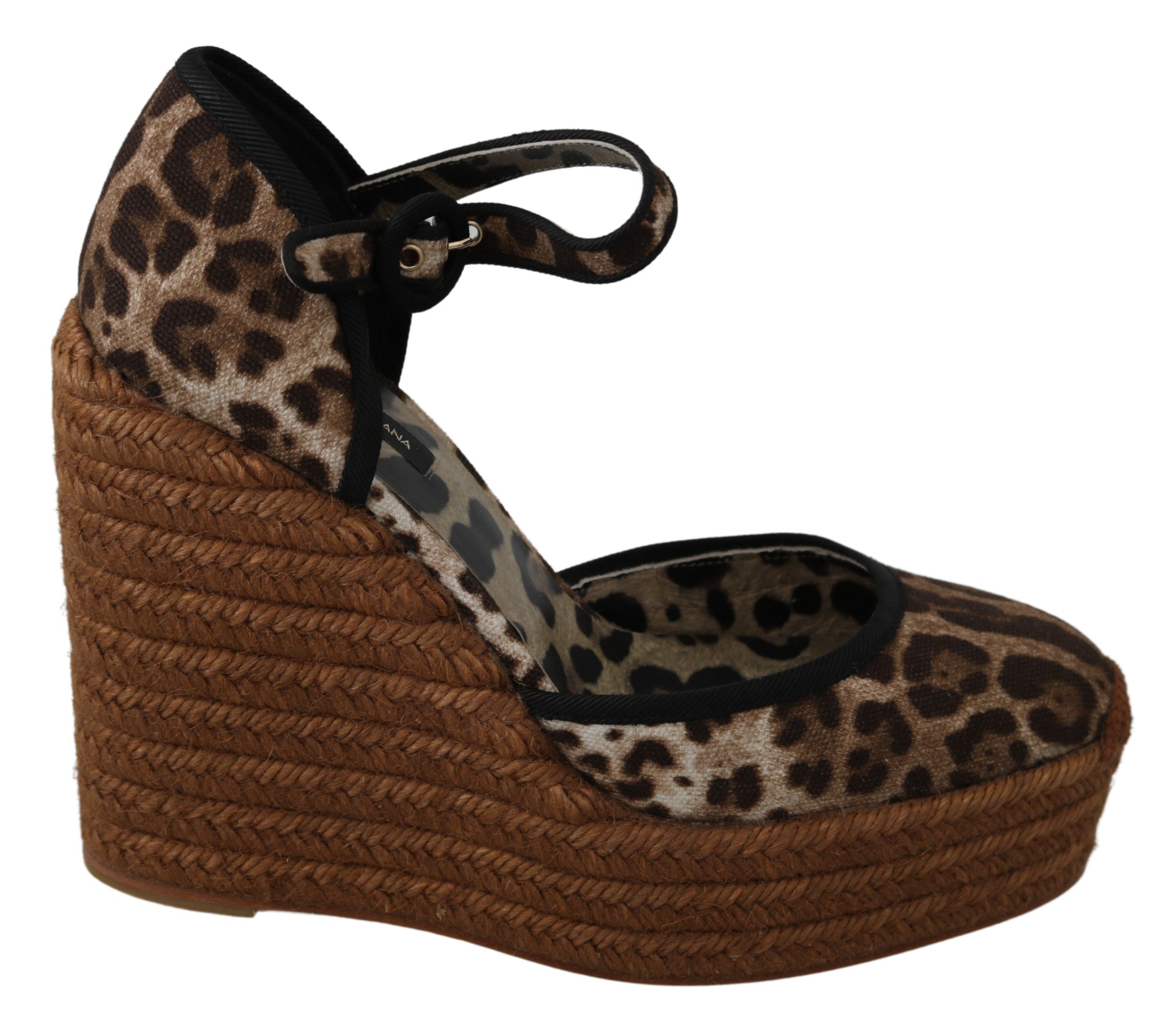Dolce & Gabbana Women's Leopard Ankle Strap Sandal Brown LA7255 - EU39/US8.5