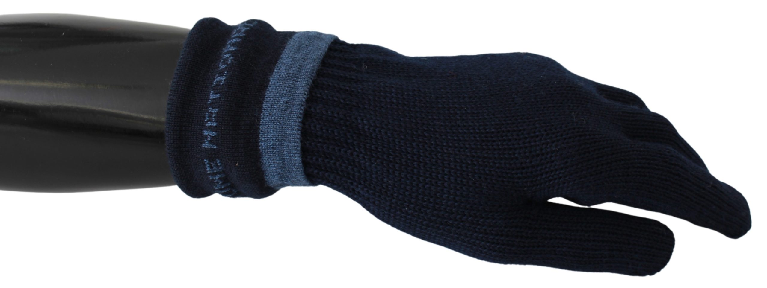 Costume National Men's Elastic Wrist Mitten Gloves Navy Blue LB1008BG