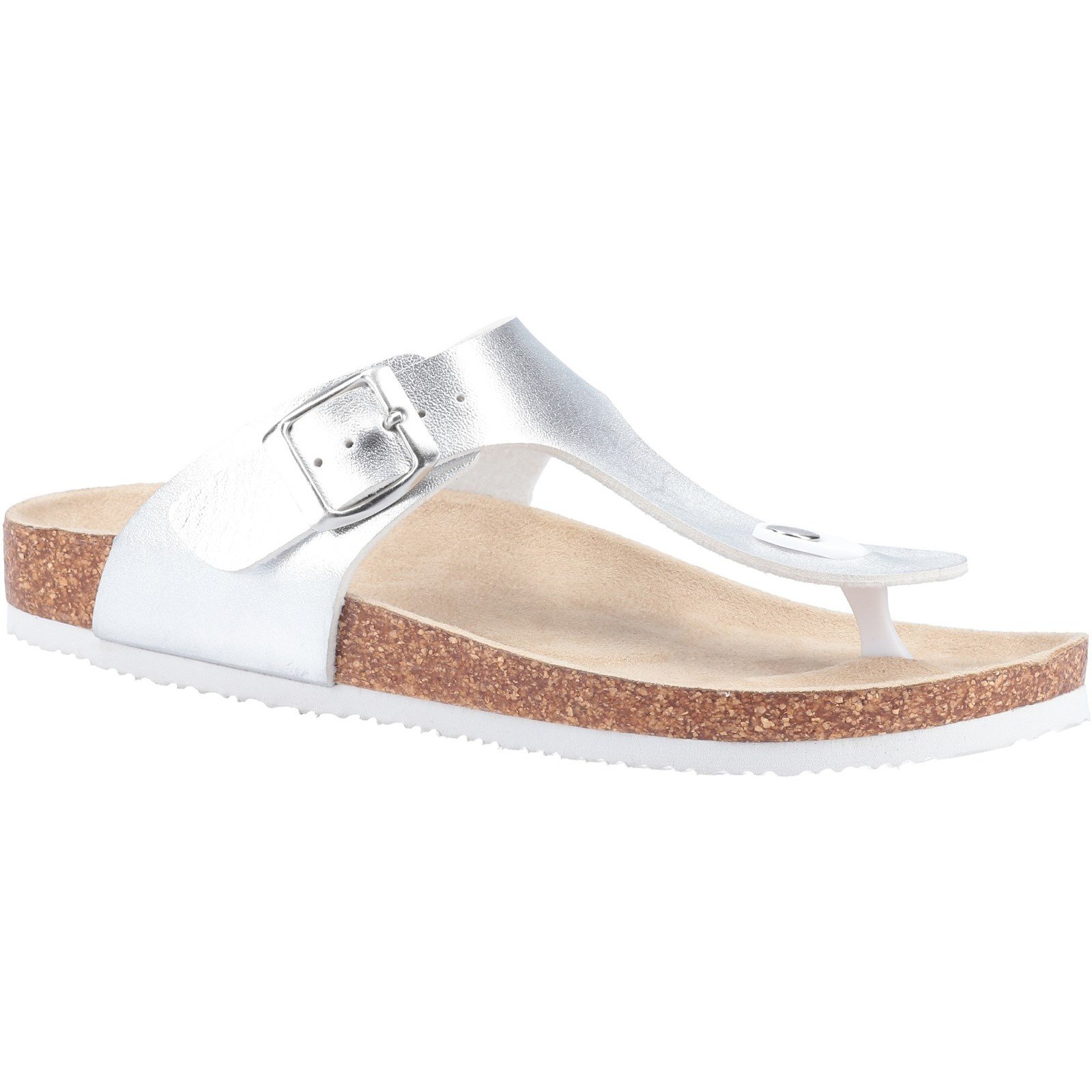 Divaz Women's Biarritz Toe Post Sandal Various Colours 31919 - Silver 3