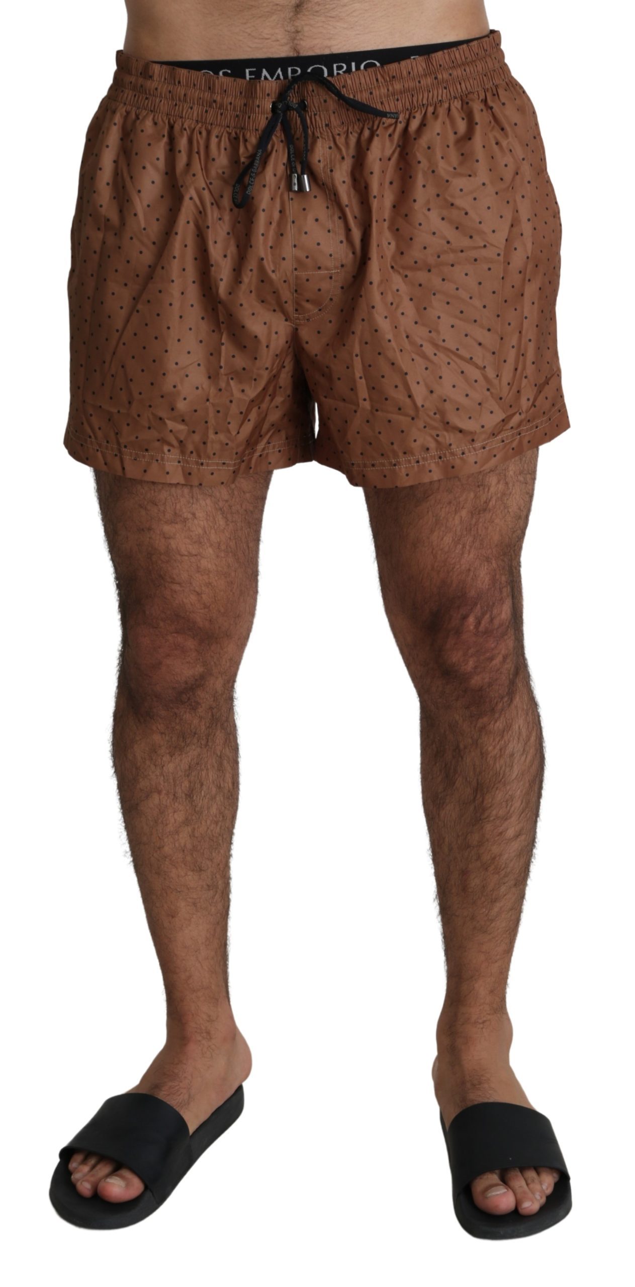 Brown Polka Beachwear Shorts Mens Swimshorts - IT7 | XL