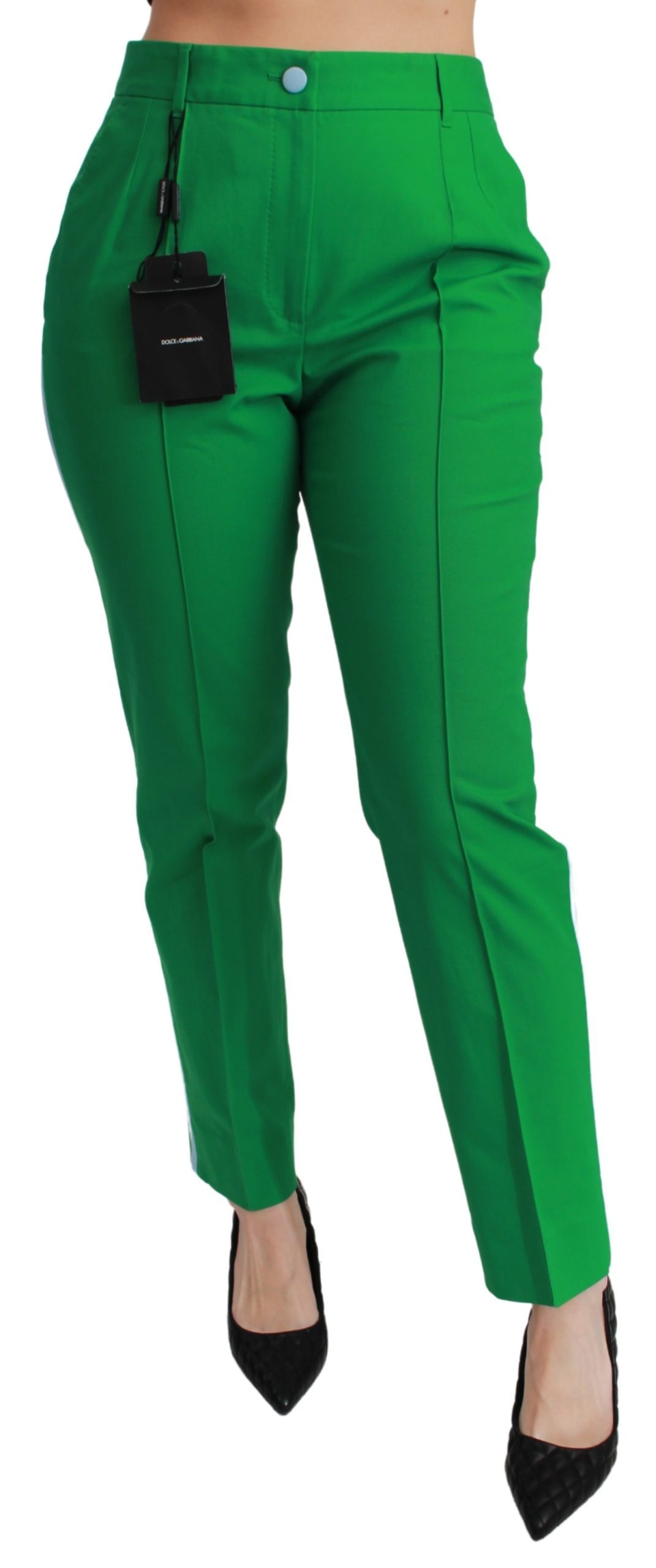 Dolce & Gabbana Women's Cotton Stretch Trouser Green PAN71057 - IT38 | S
