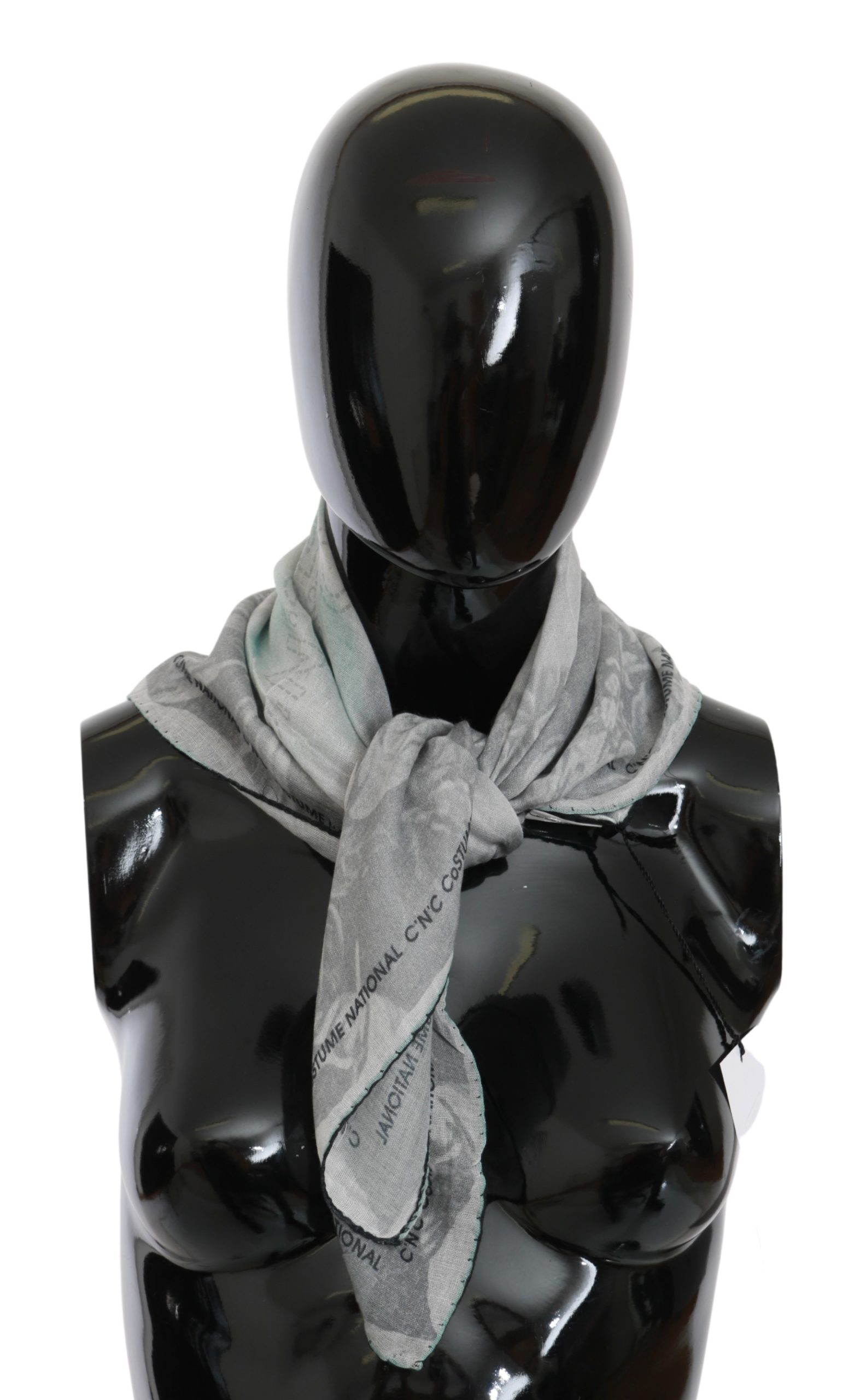 Costume National Women's Silk Foulard Wrap Scarf Gray MS1657