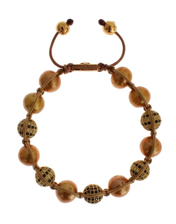 Nialaya Women's Clear CZ Pearls Bracelet Gold SIG19019 - M