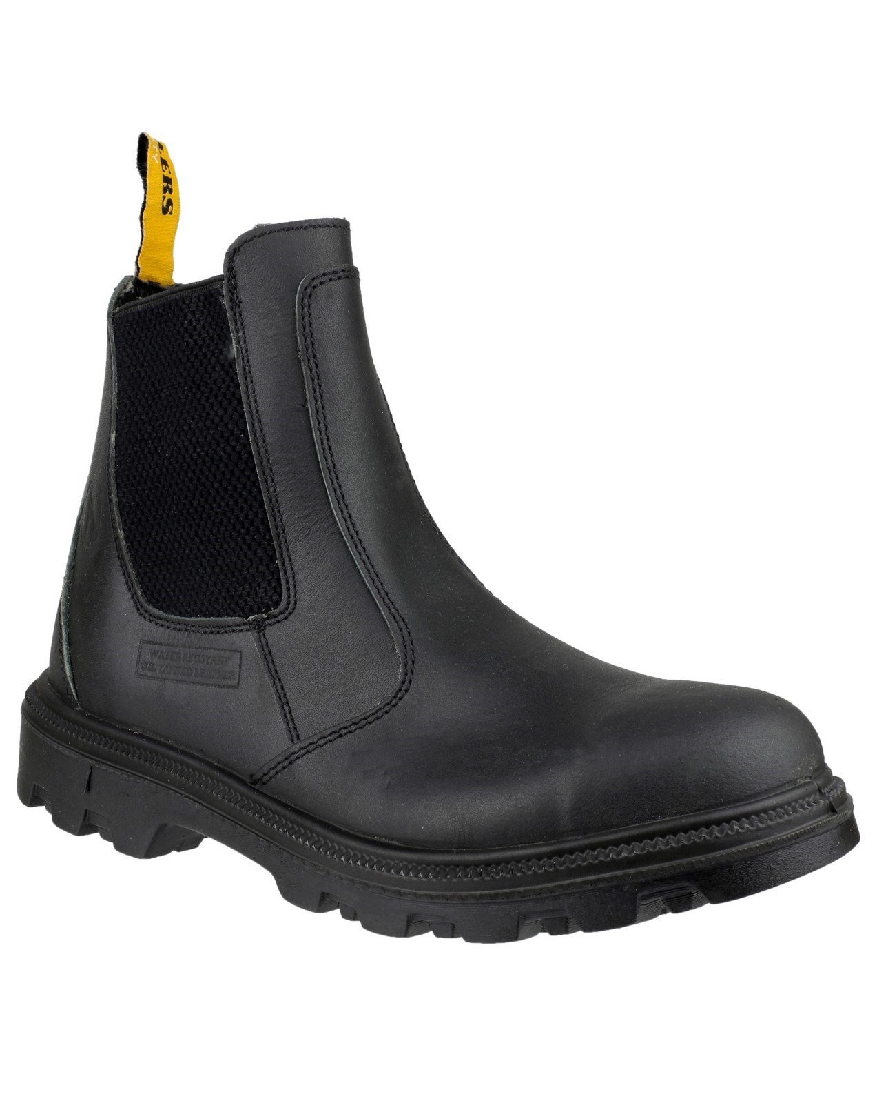 Amblers Unisex Safety Water Resistant Pull on Dealer Boot Black 08996 - Black 6