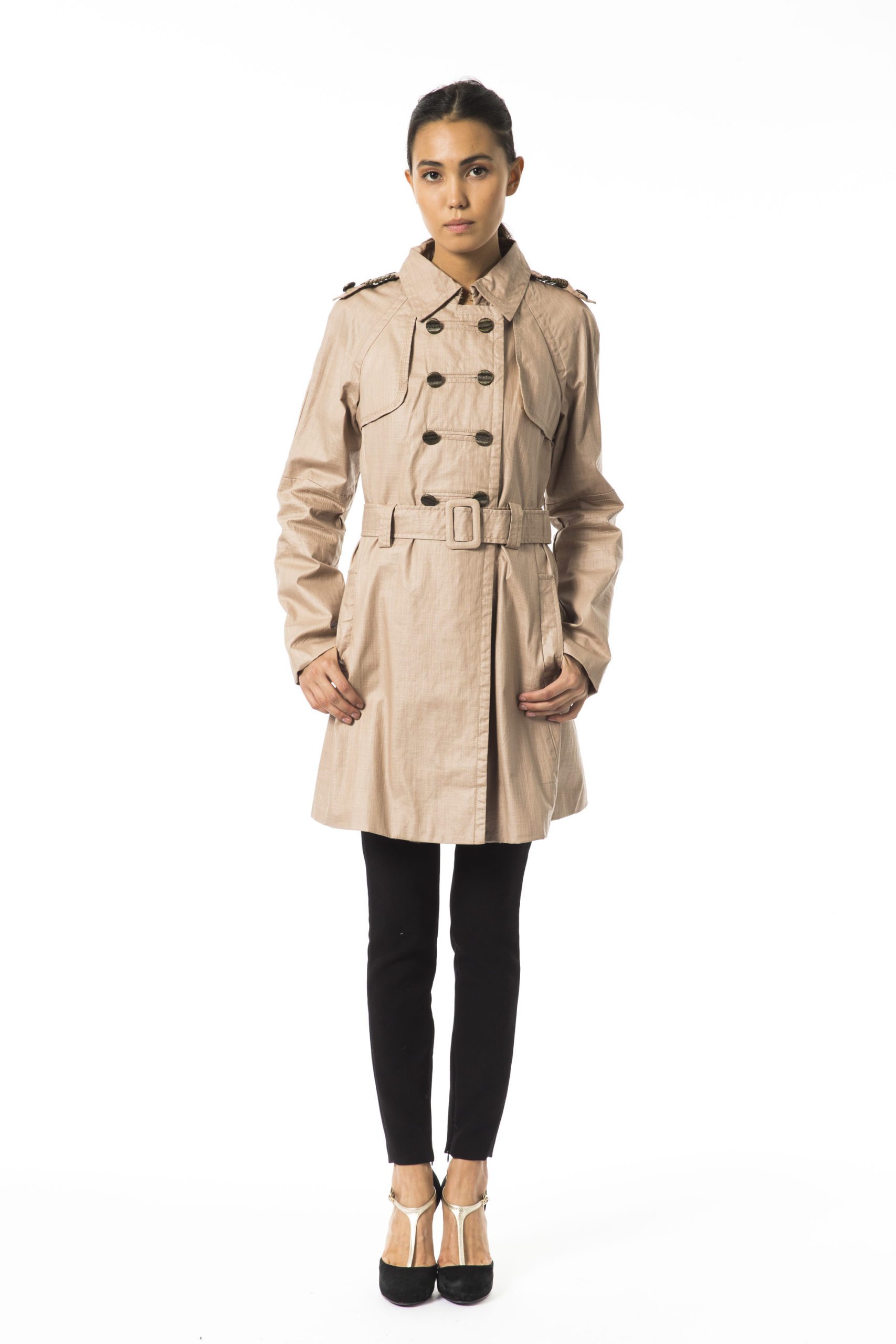 Byblos Women's Cartone Trench Coat Brown BY853432 - IT42 | S