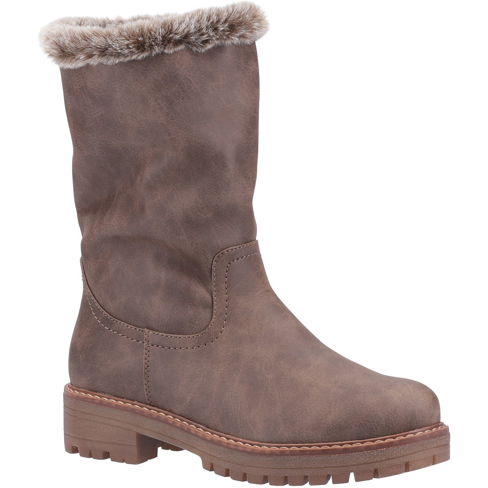 Divaz Women's Nadia Fur Lined Boot Various Colours 33025 - Brown 3