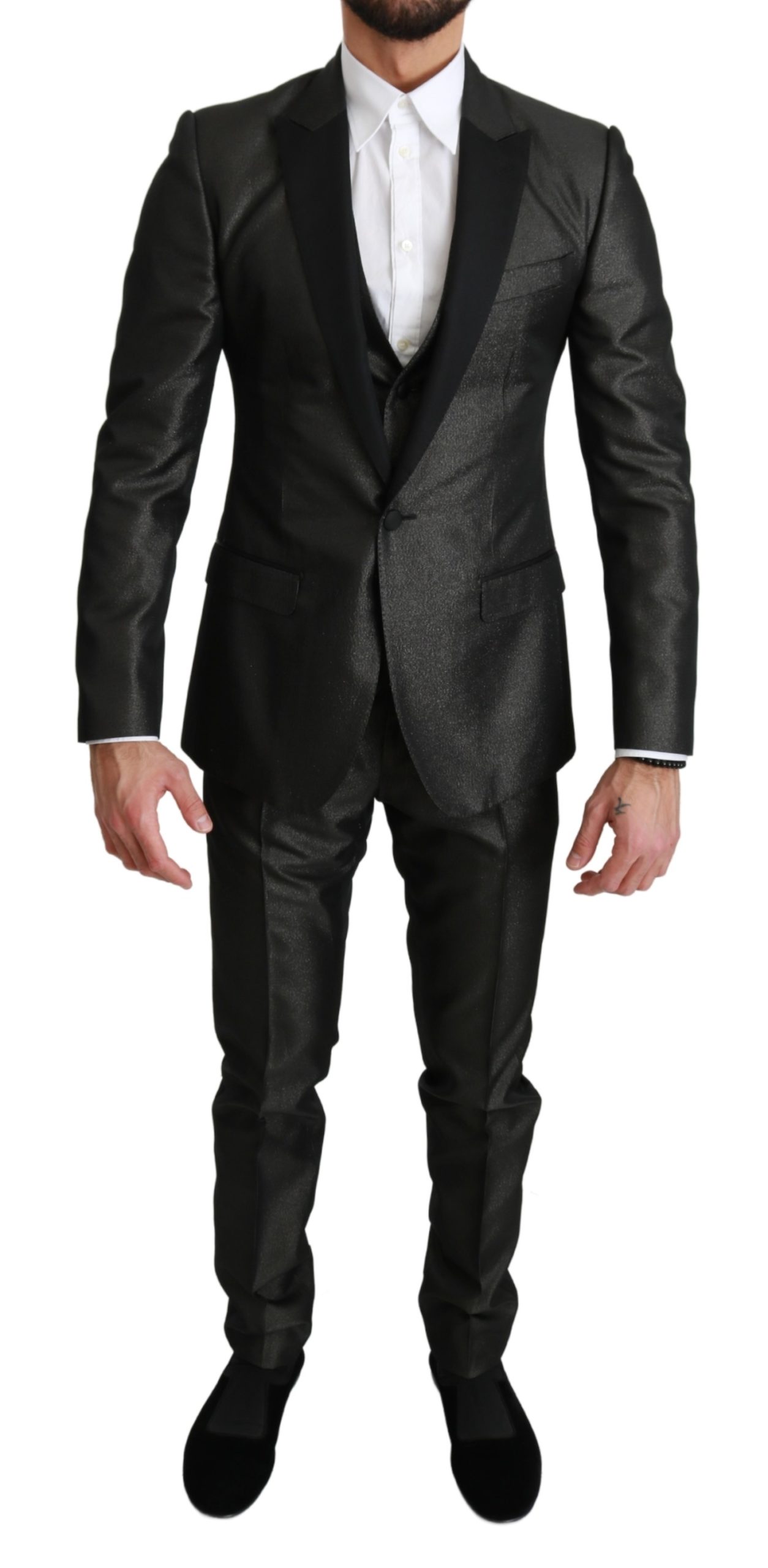 Dolce & Gabbana Men's Single Breasted 3 Piece MARTINI Suit Gray KOS1661 - IT44 | XS