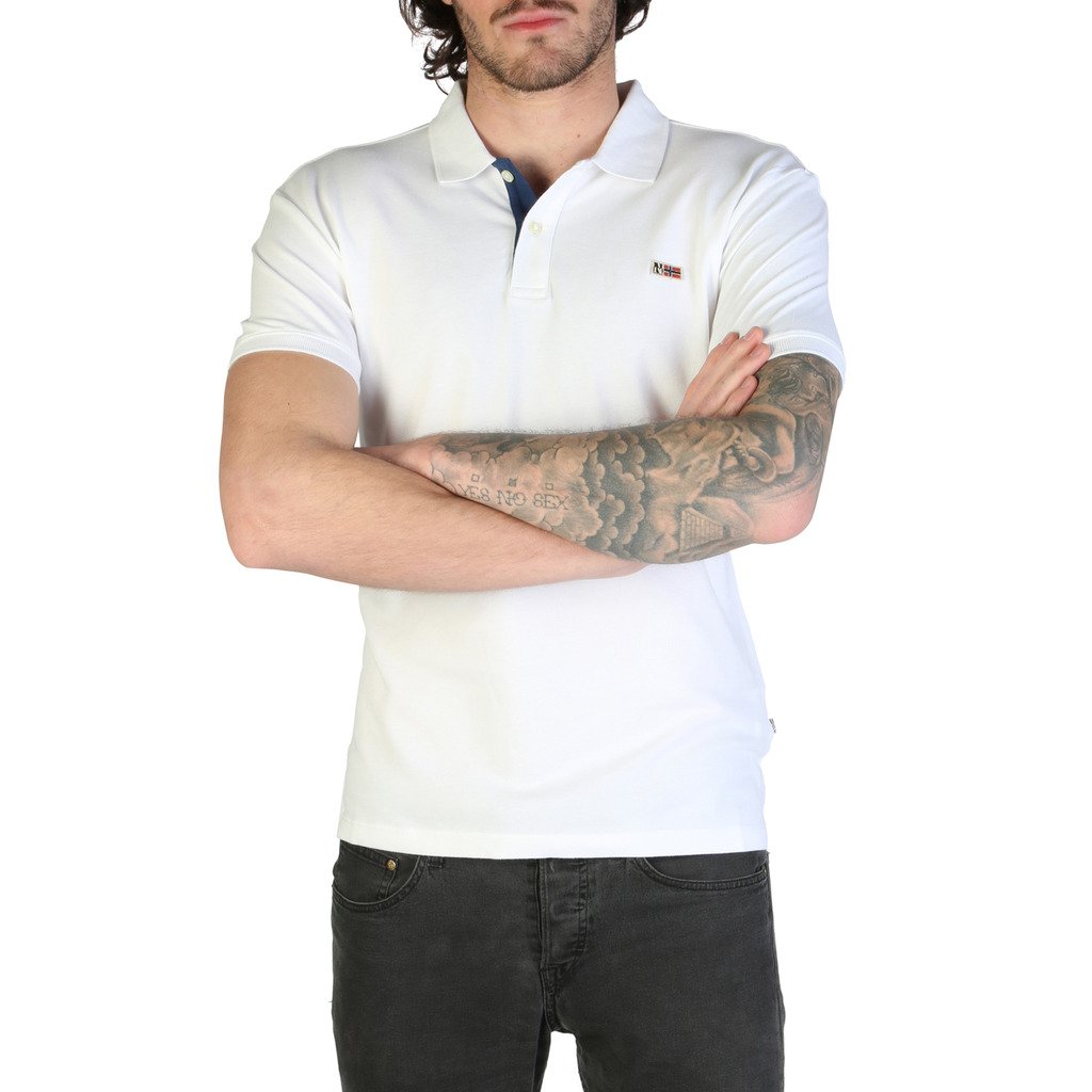 Napapijri Men's Polo Shirt Various Colours TALY-STRETCH_N0YIJI - white S