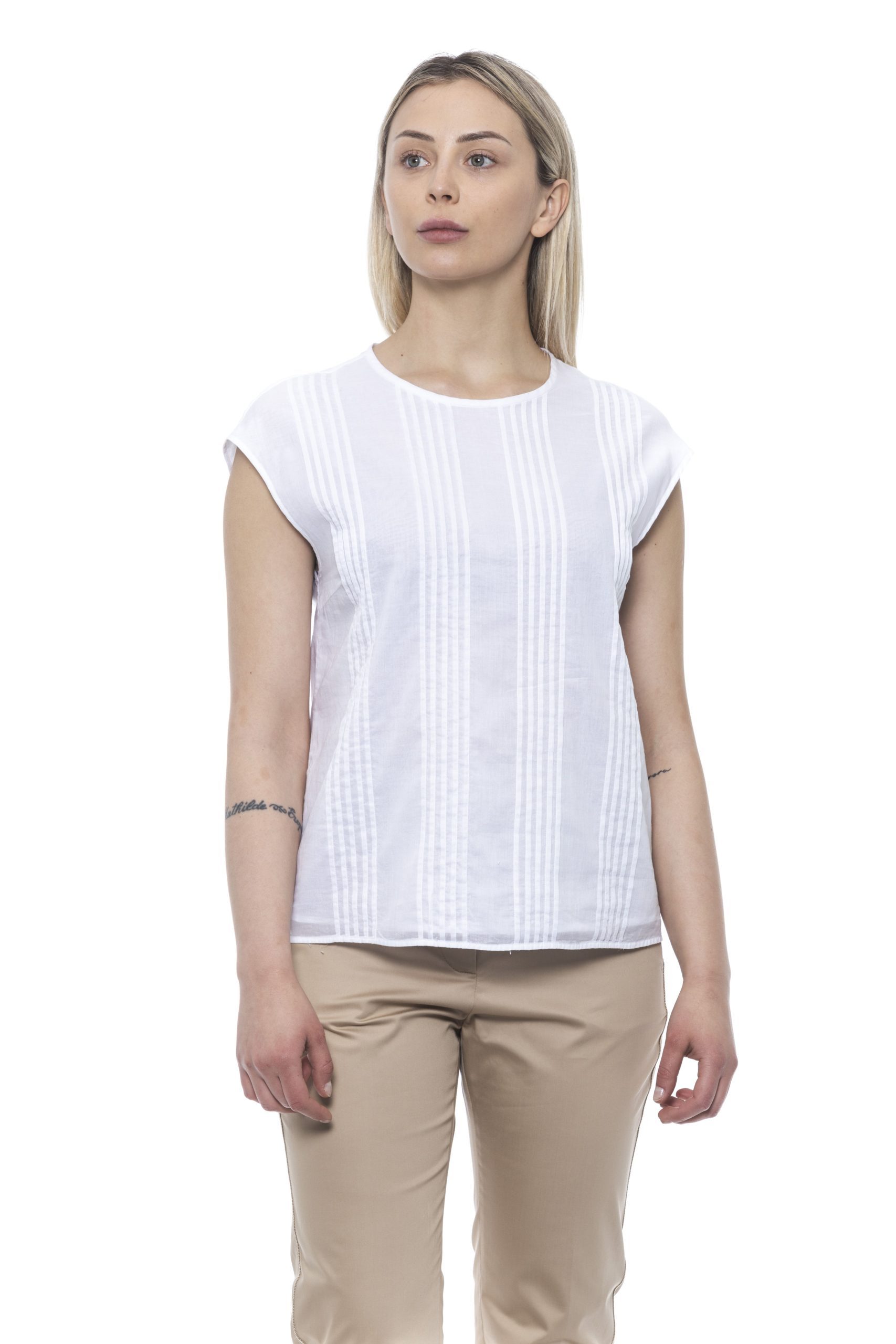 Peserico Women's Bianco Tops White PE1426881 - IT42 | S