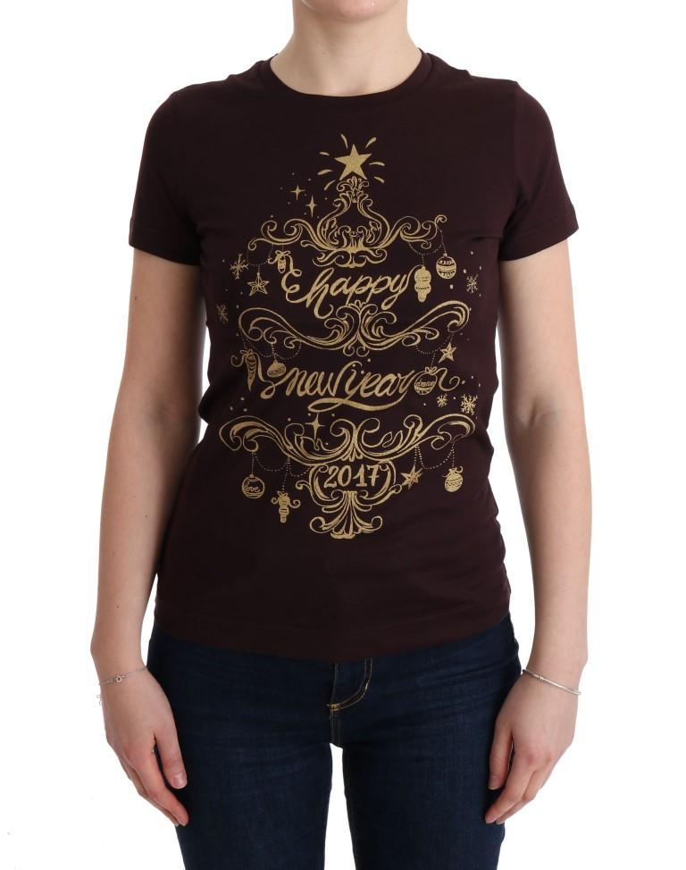 Dolce & Gabbana Women's Cotton Motive T-Shirt Brown TUI10044 - IT40|S