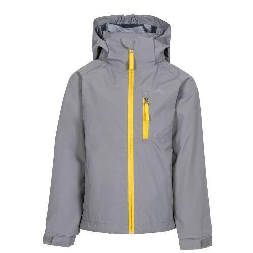 Trespass Kid's Waterproof Jacket Various Colours Overwhelm - Grey 5-6 Years