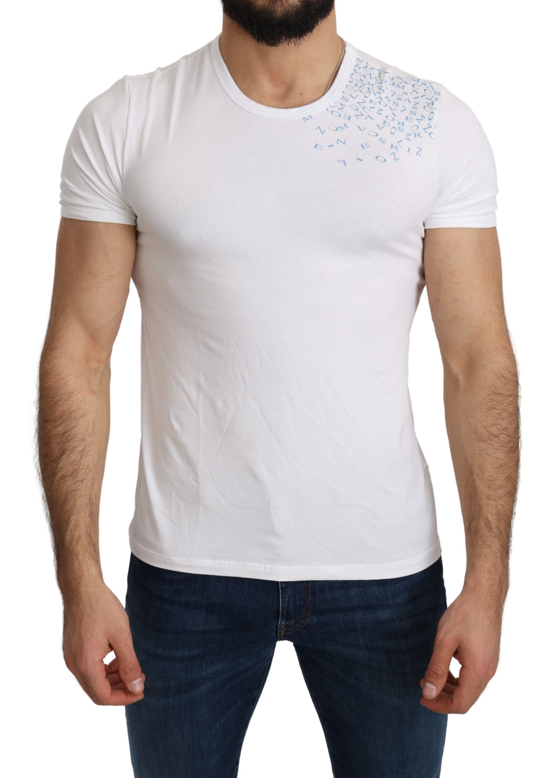 Ermanno Scervino Men's Cotton Stretch Beachwear T-shirt White TSH5181 - IT48 | M