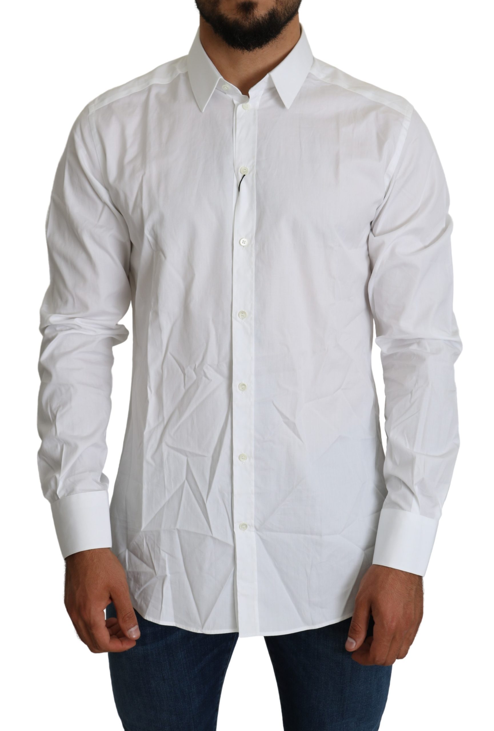 Dolce & Gabbana Men's Formal Cotton Shirt White TSH5229 - IT41 | L