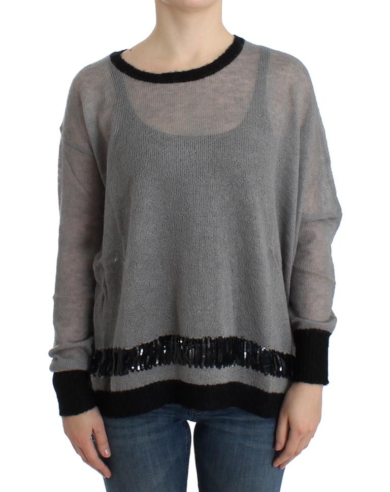 Costume National Women's embellished Asymmetric Sweater Gray SIG12049 - S