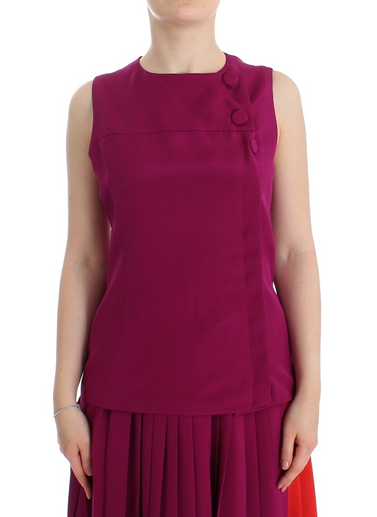 Barbara Casasola Women's Silk Sleeveless Top Purple SIG12590 - IT42 | S