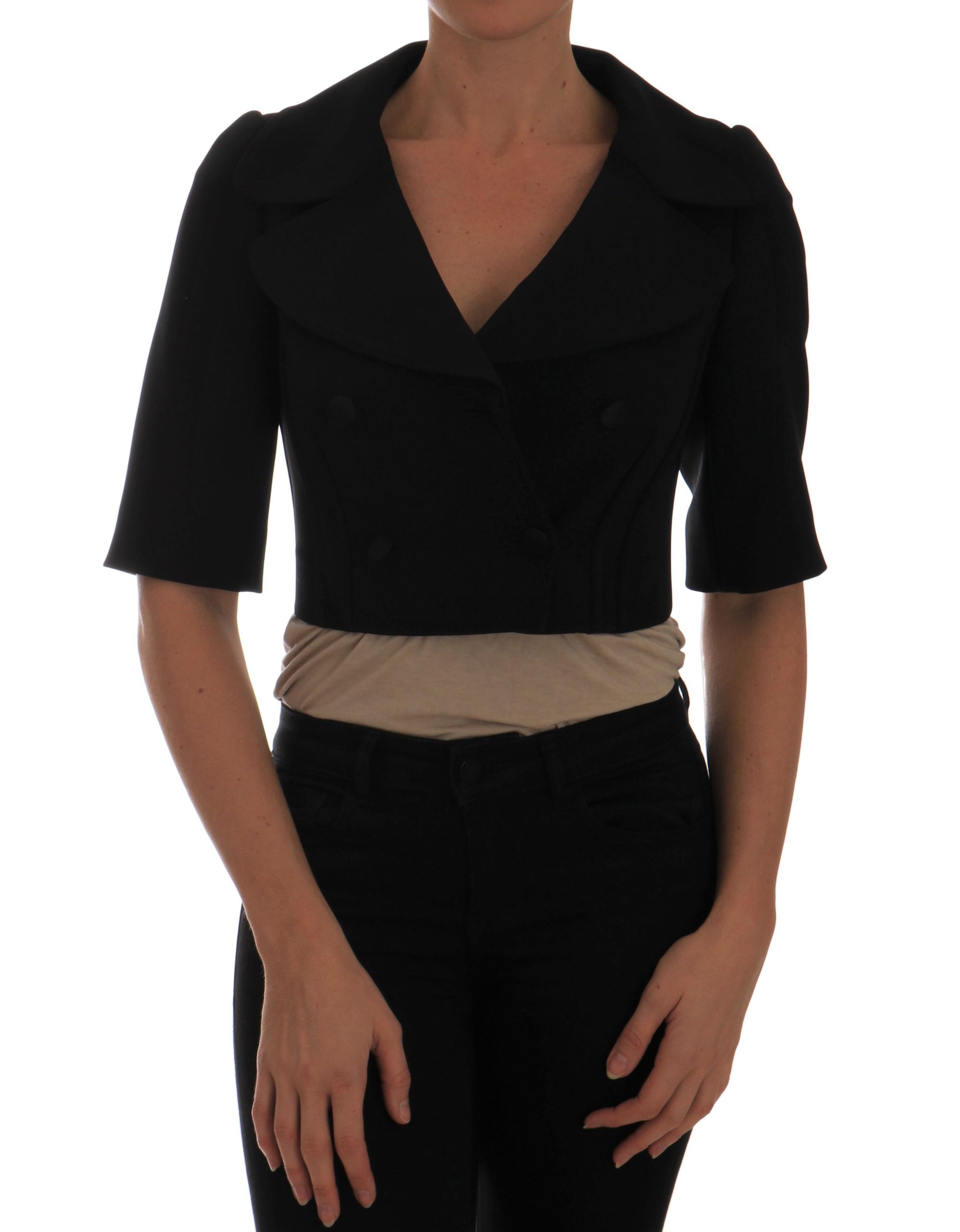 Black Short Croped Jacket Blazer - IT36 | XS