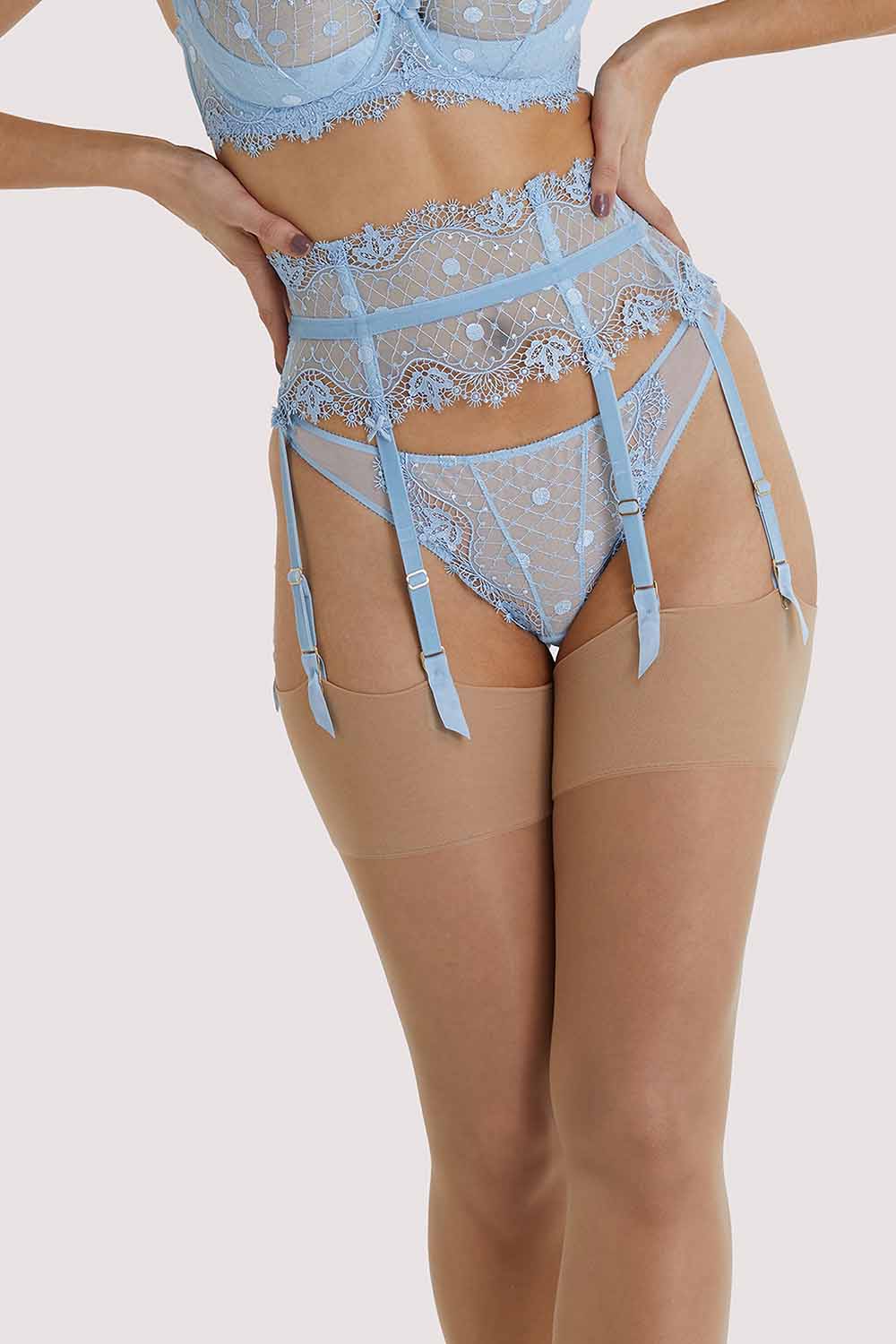 Dita Von Teese Vedette Ice Blue Suspender UK 12 / US 8