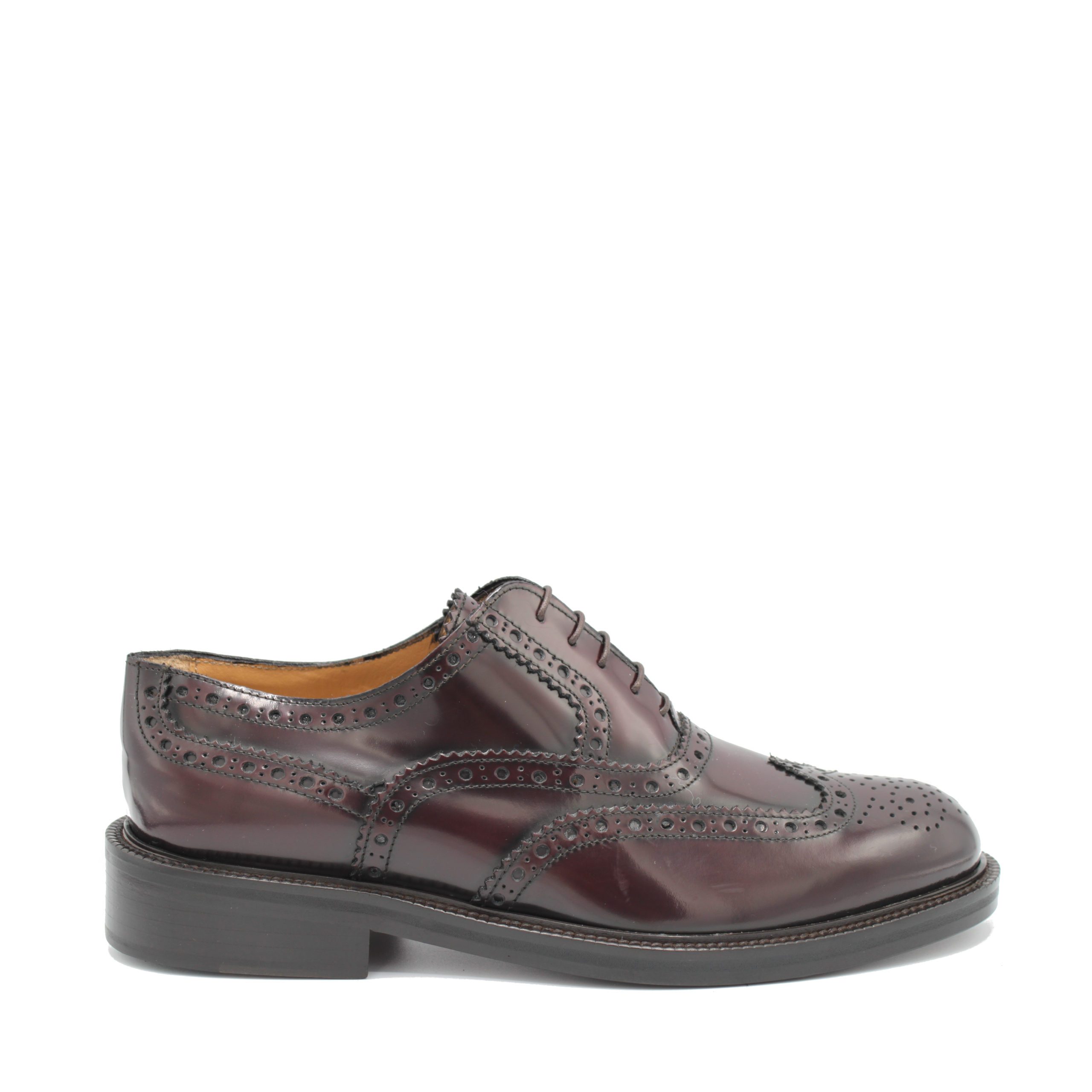 Saxone of Scotland Men's Spazzolato Leather Laced Brogue Shoe Bordeaux 080_Bordeaux - EU40.5/US7.5