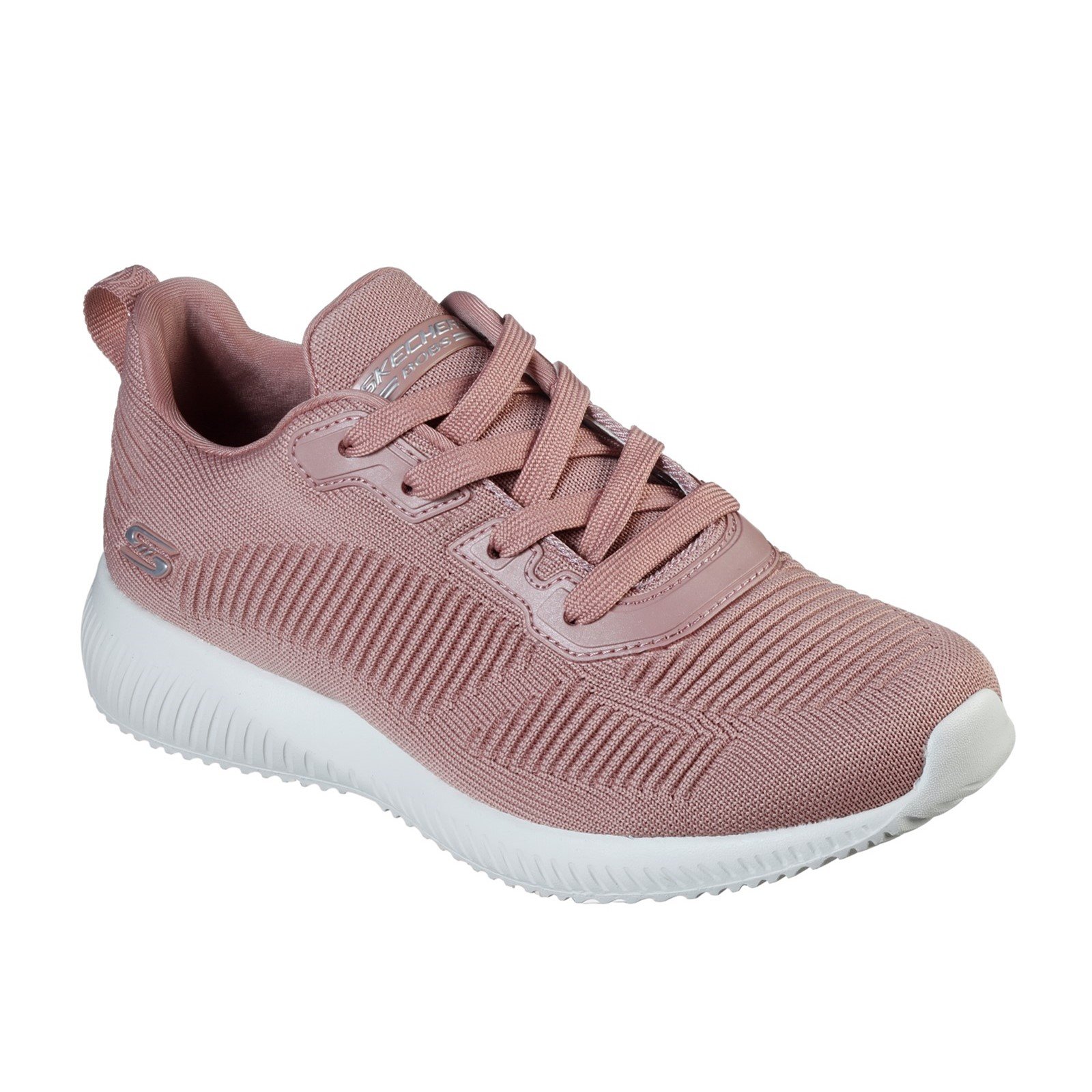 Skechers Women's Bobs Squad Tough Talk Wide Trainer Various Colours 33062 - Pink 4