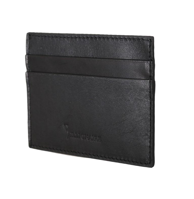 Billionaire Italian Couture Men's Leather Cardholder Wallet Black VAS1445
