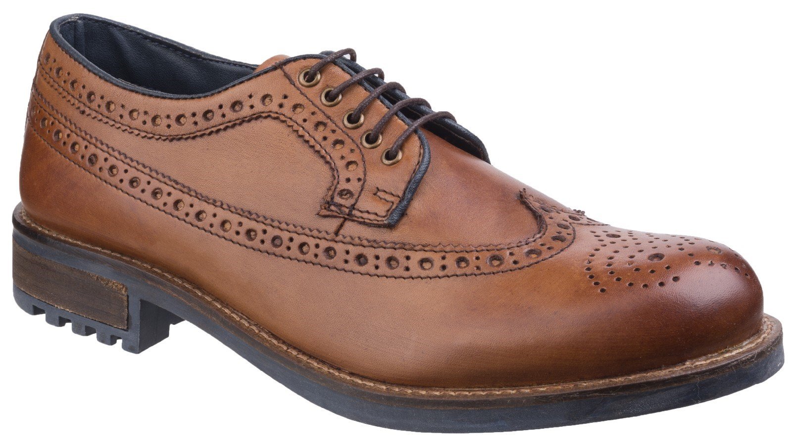 Cotswold Men's Poplar Brogue Dress Shoe Various Colours 25529 - Tan 6