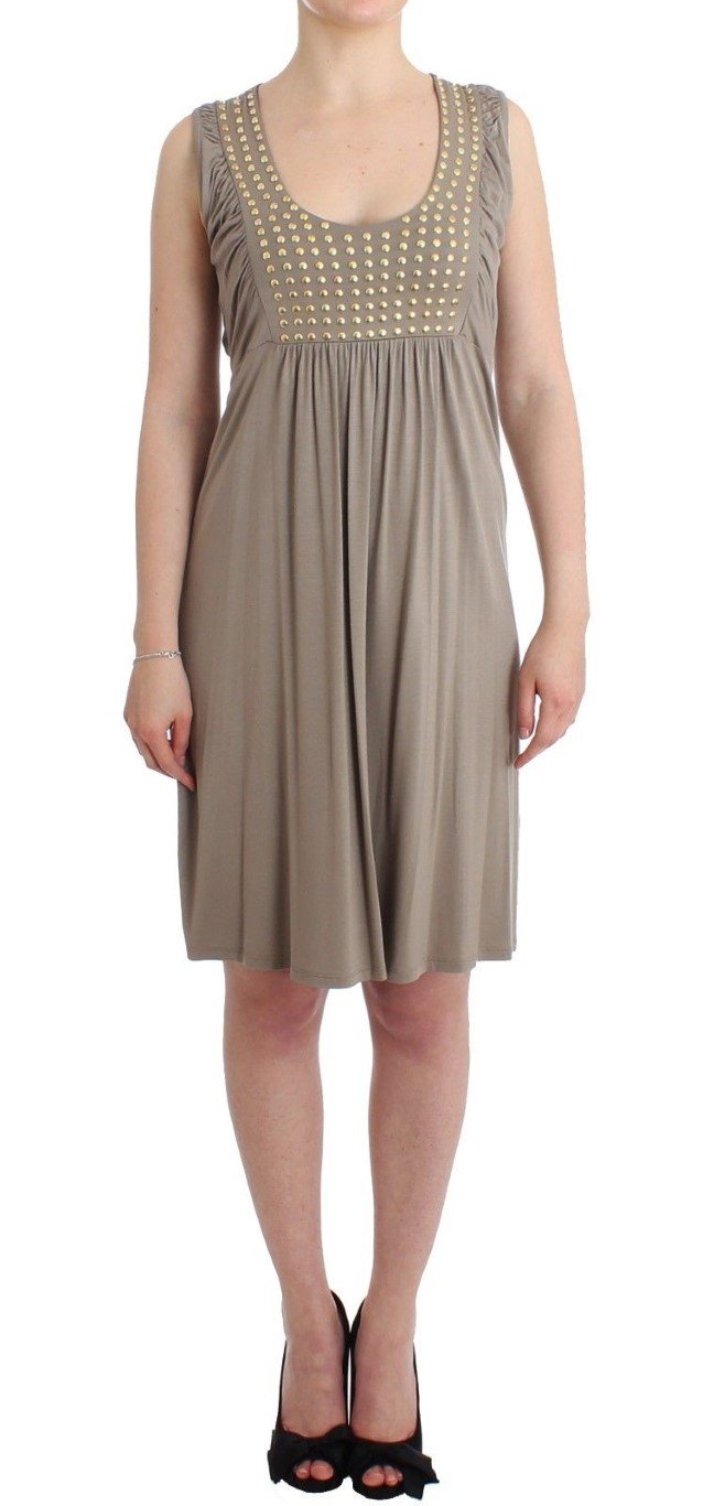 Roccobarocco Women's studded sheath Dress Beige SIG11588 - IT42|M