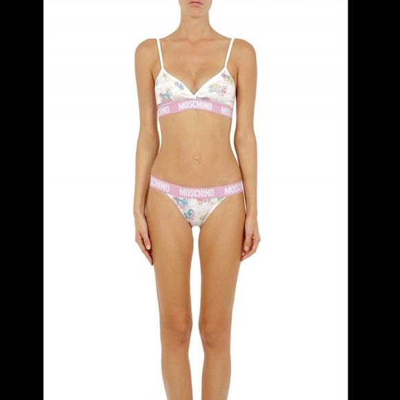 Moschino Women's My Little Pony Bra Briefs Set Two Piece Bikini White TSH5090 - IT36|XXS