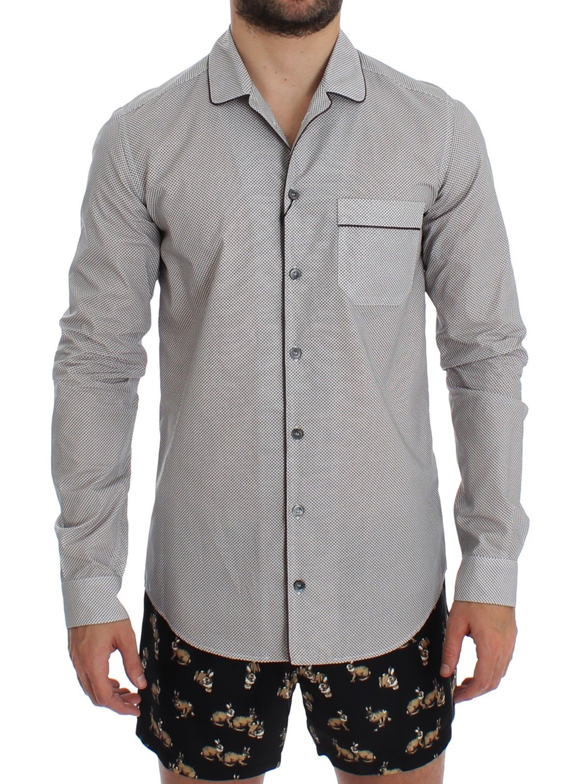 Dolce & Gabbana Men's Cotton Pajama Shirt White SIG12391 - S