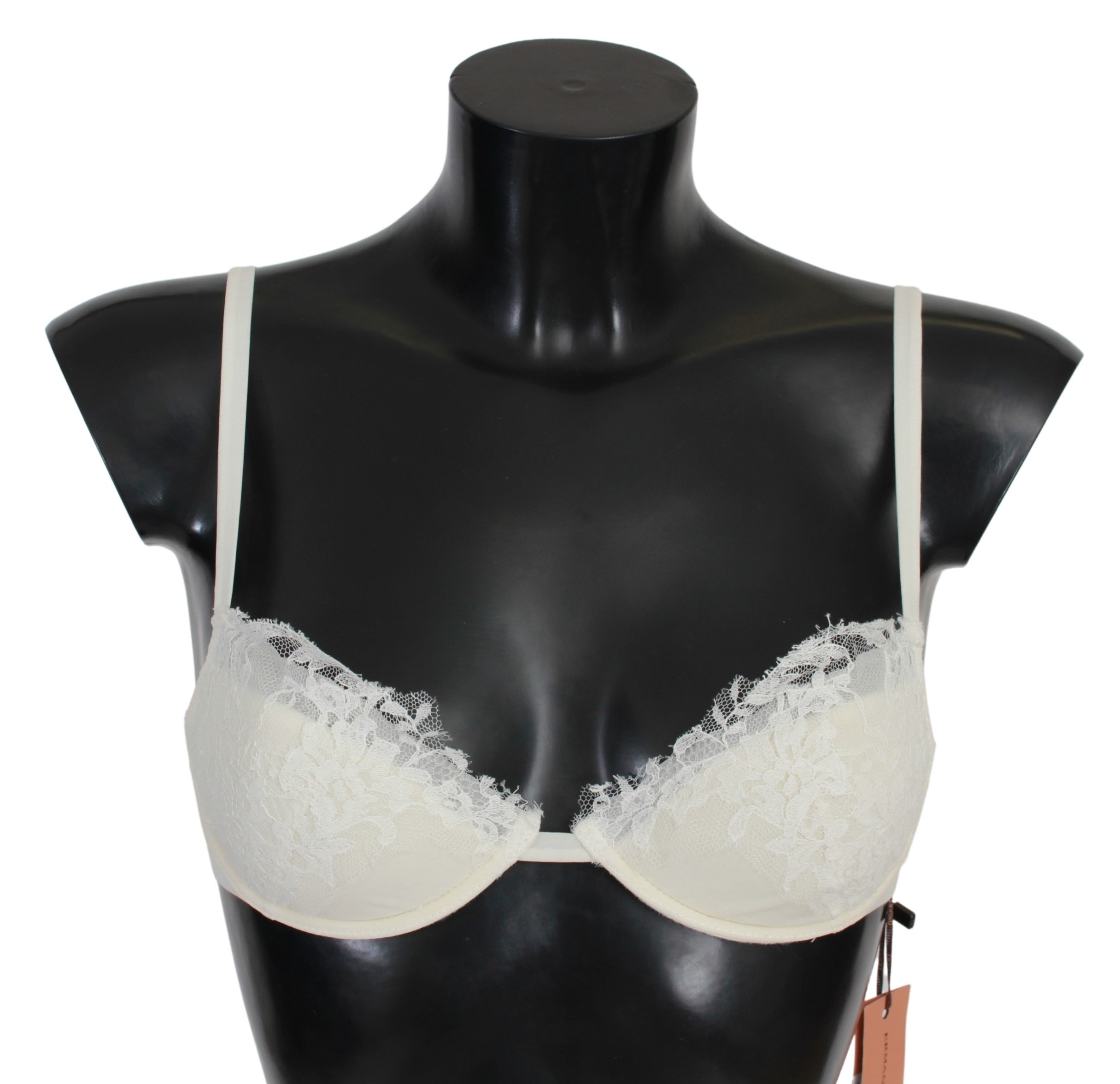 Ermanno Scervino Women's Lace Reggiseno Silk Bra White BIK752 - IT2 | S