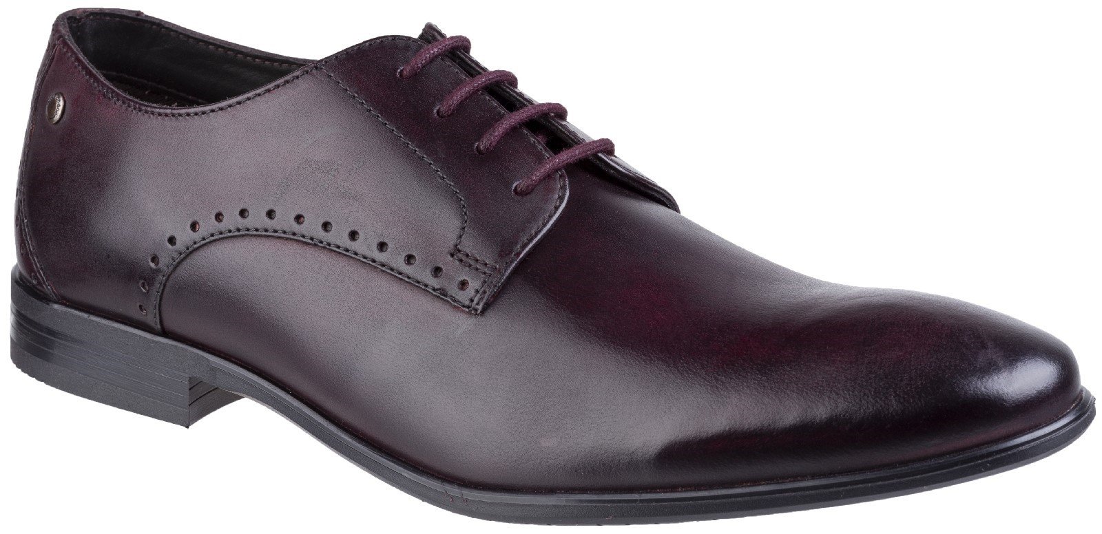 Base London Men's Westbury Washed Plain Toe Derby Shoe Bordo 27267 - Bordo 6