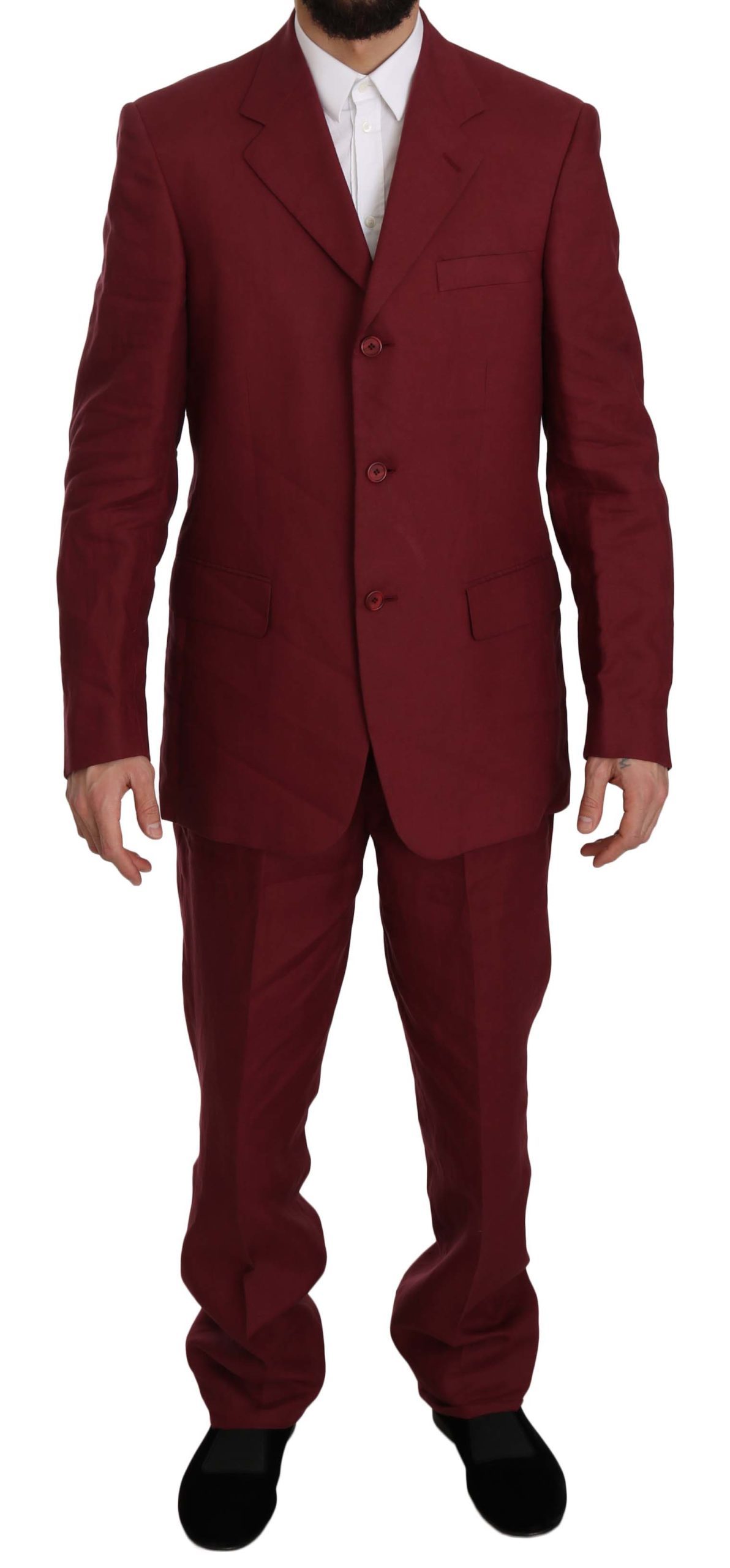 Romeo Gigli Men's Two Piece 3 Button Suit Bordeaux KOS1438 - IT50 | L
