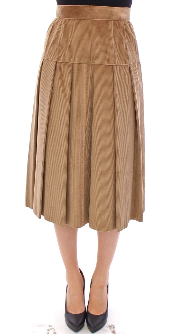 Dolce & Gabbana Women's Leopard Corduroy Skirt Beige GSS11466-1 - IT38|XS