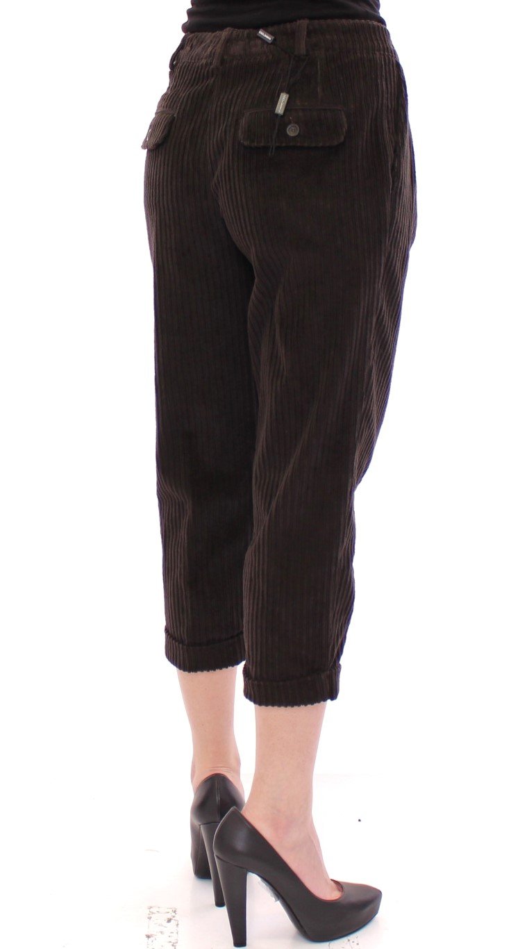 Dolce & Gabbana Women's Cotton Corduroys Cropped Trouser Brown GSS10067 - IT38|XS