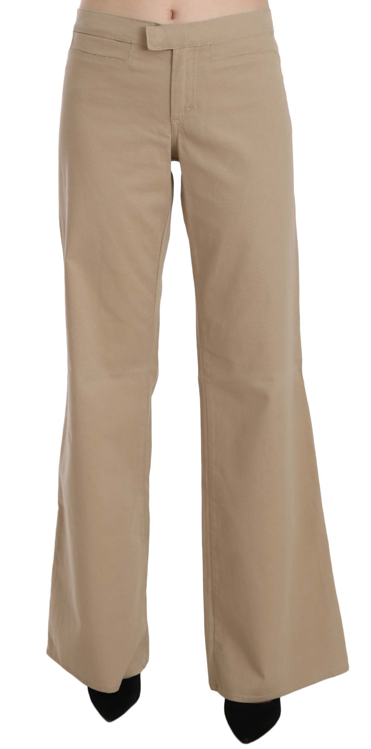 Just Cavalli Women's Mid Waist Flared Trouser Beige PAN70364 - IT44|L