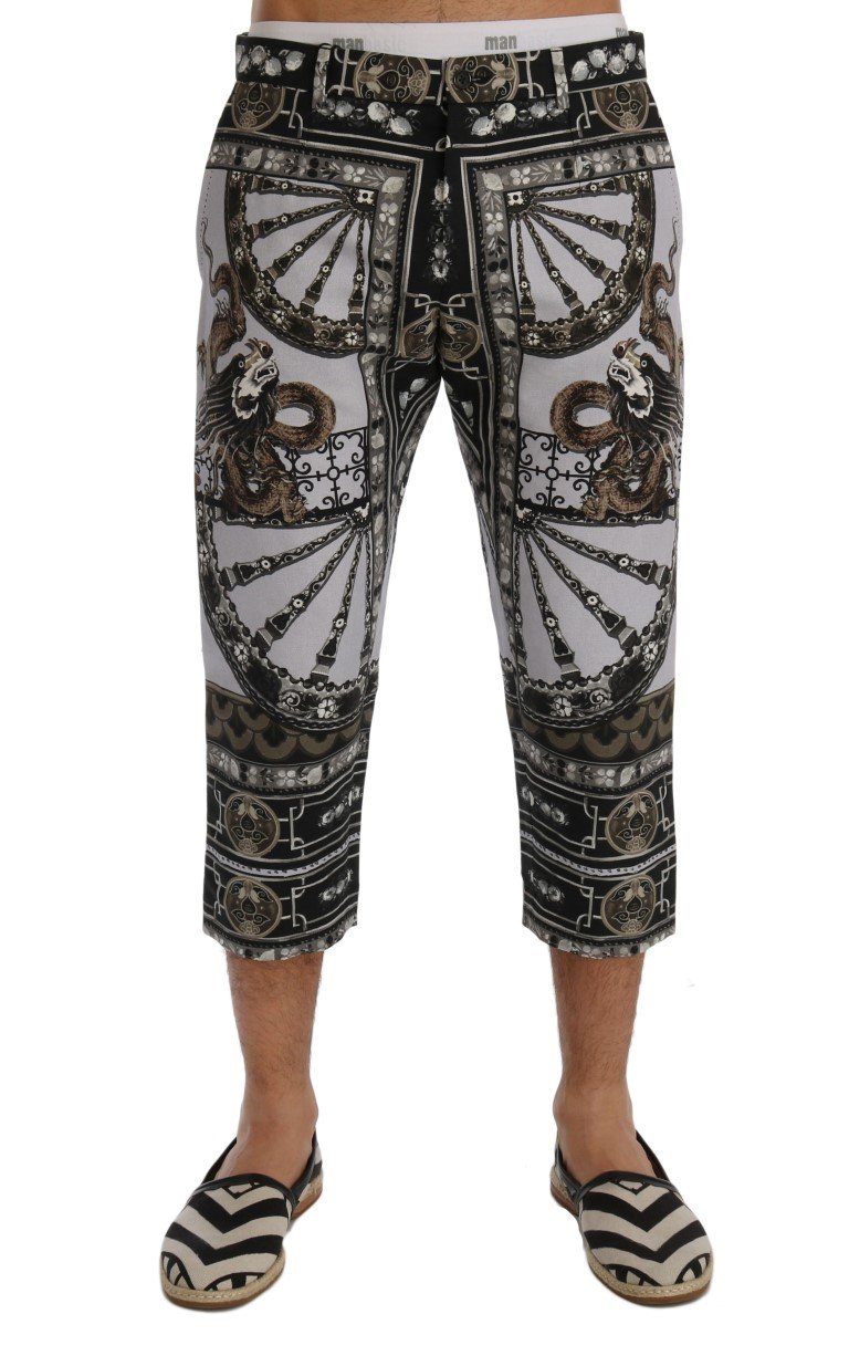 Dolce & Gabbana Men's Dragon Print Capri Trouser Multicolor SIG60400 - IT46 | S