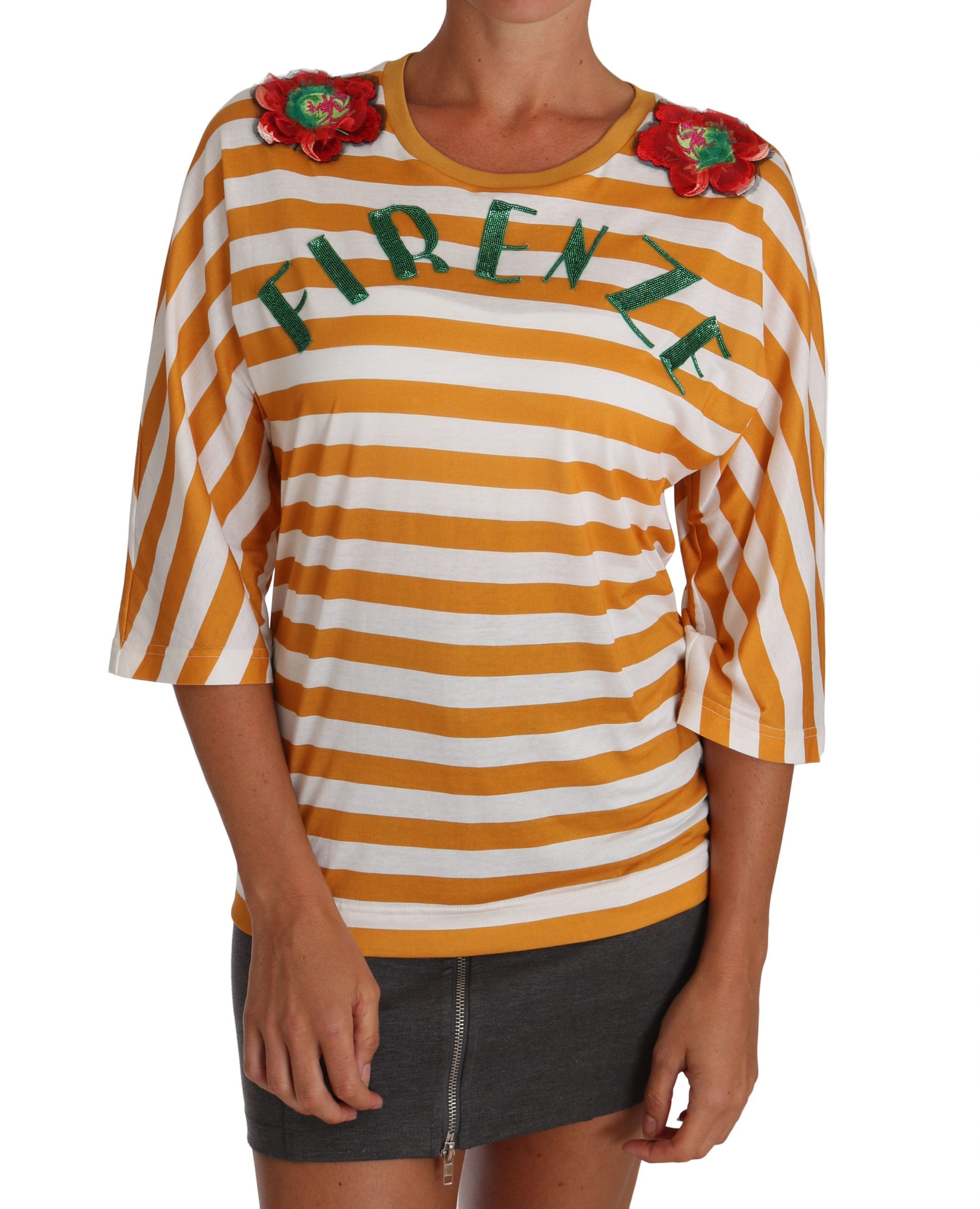 Dolce & Gabbana Women's FIRENZE Top Orange TSH2382 - IT36 | XS