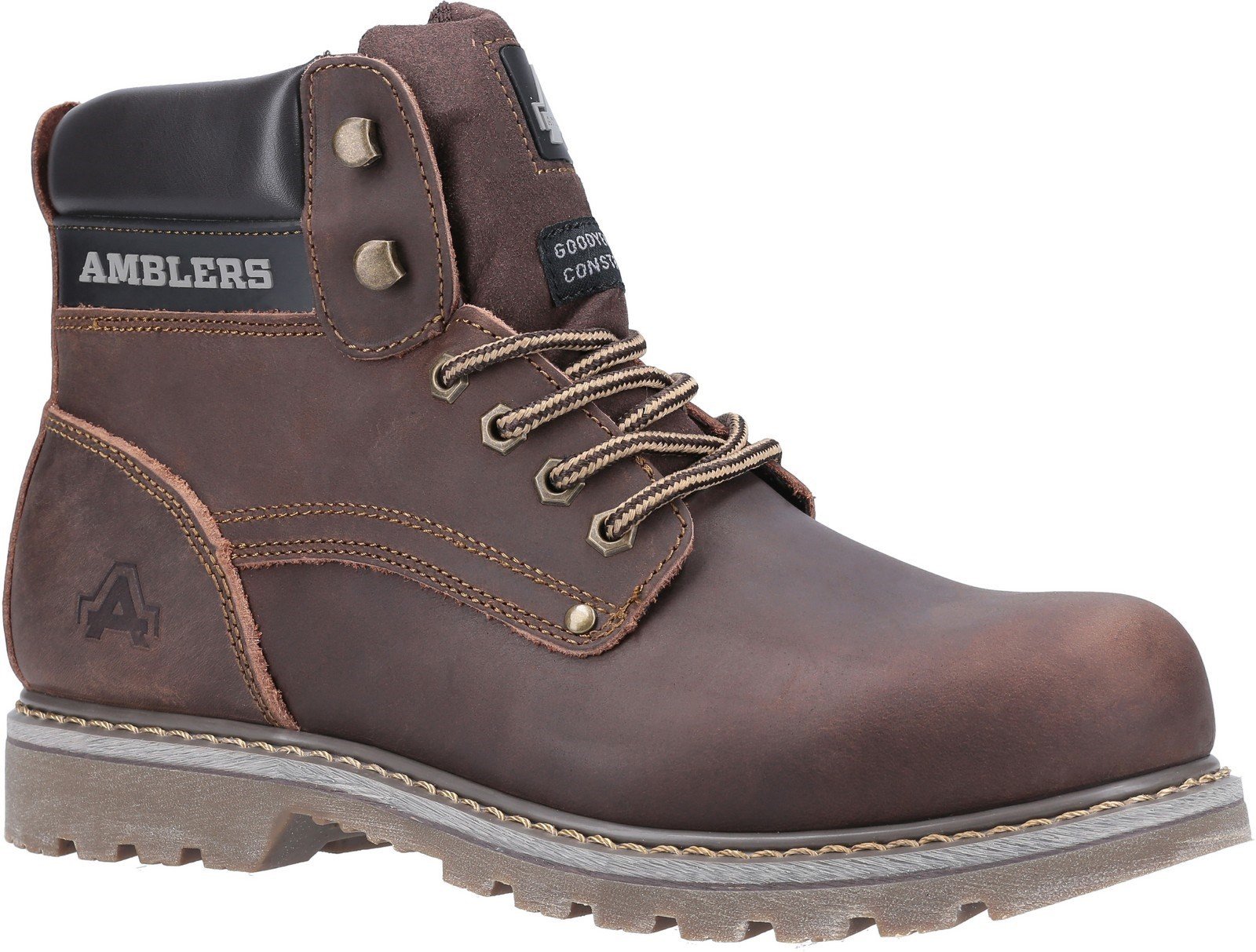 Amblers Men's Dorking Casual Lace Up Boot Brown 19515 - Brown Crazy Horse 6
