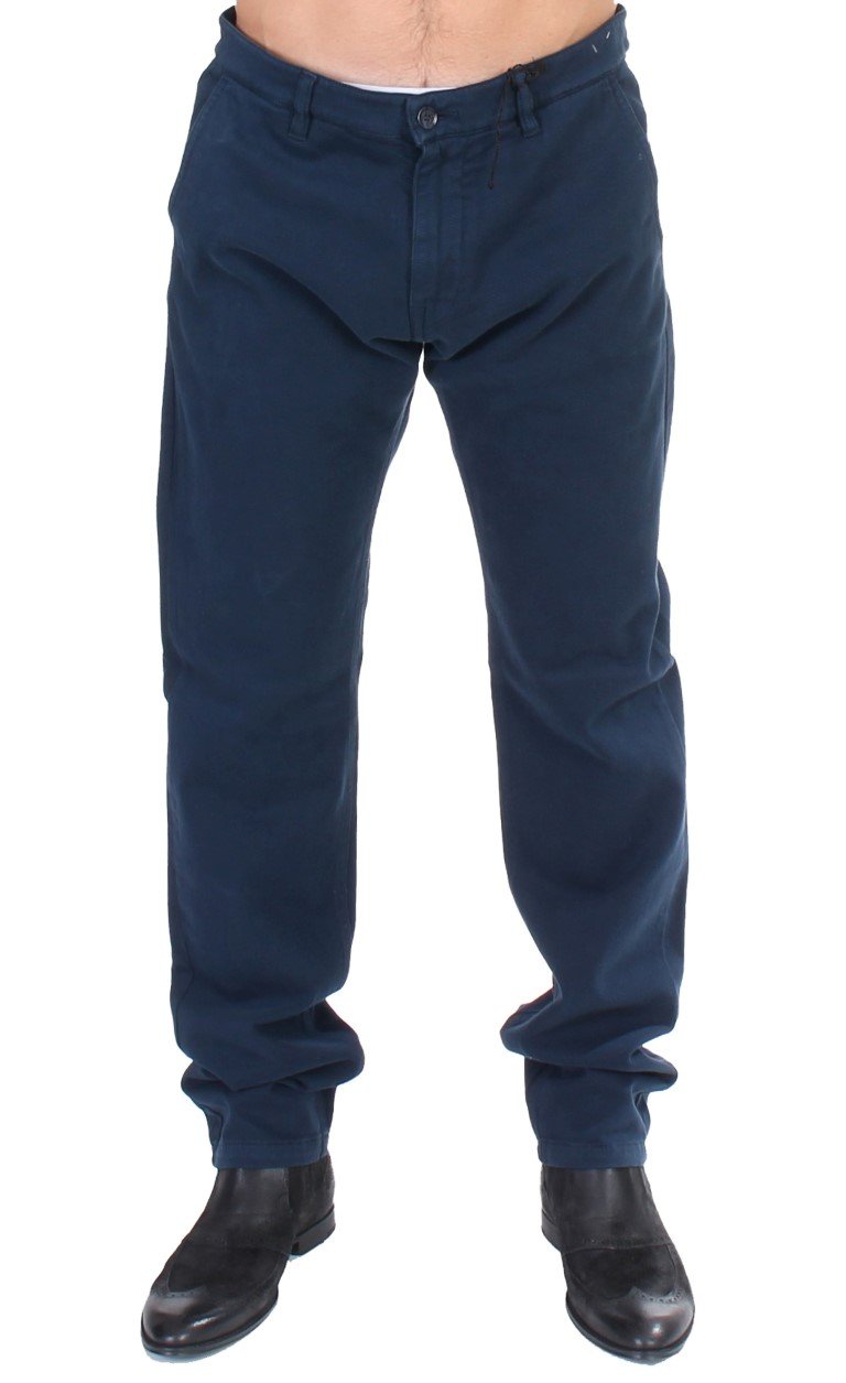 GF Ferre Men's Stretch Straight Fit Pants Trouser Blue SIG11098 - IT50 | L
