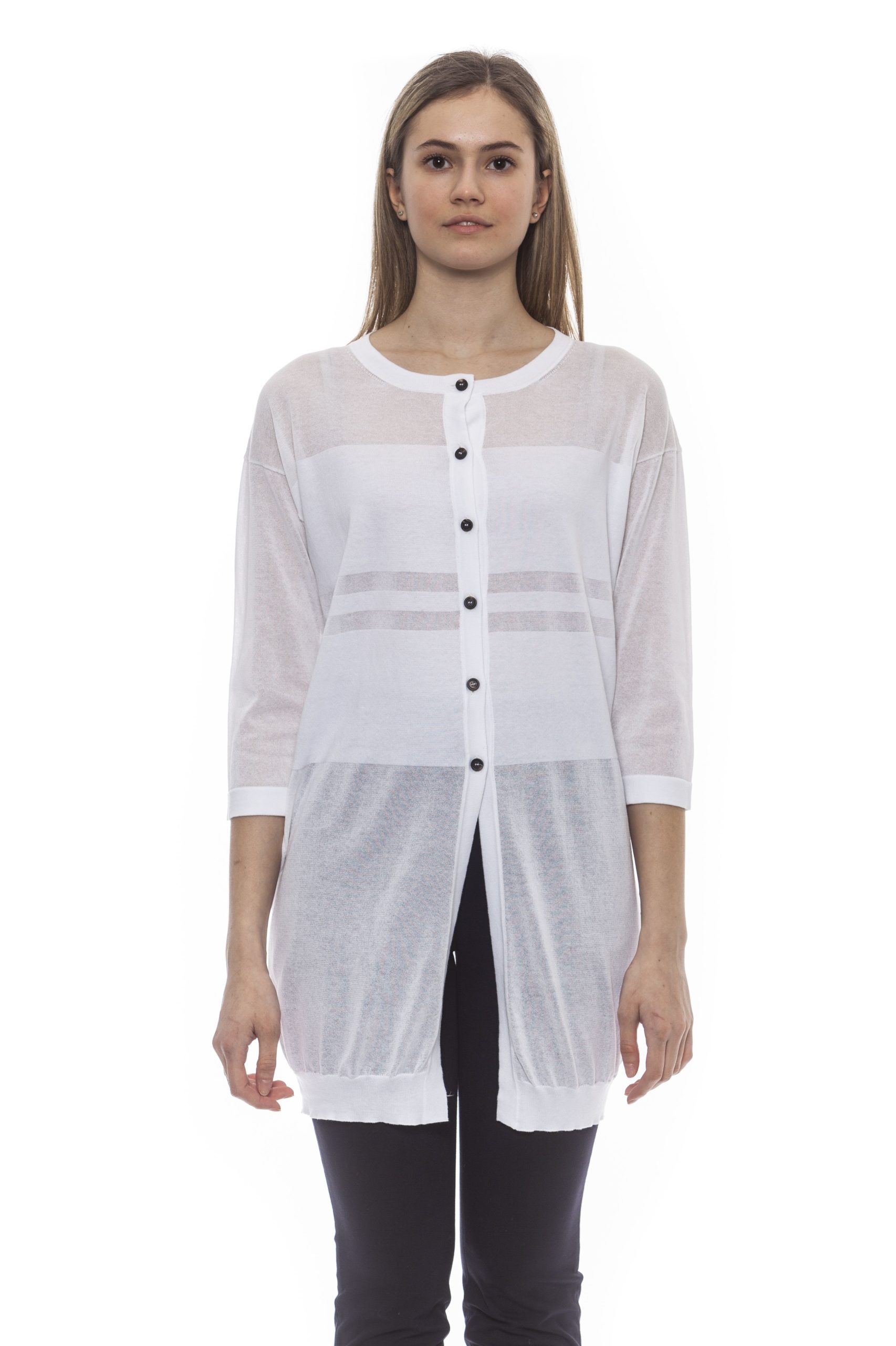 Peserico Women's C Bianco Sweater White PE1383128 - IT42 | S