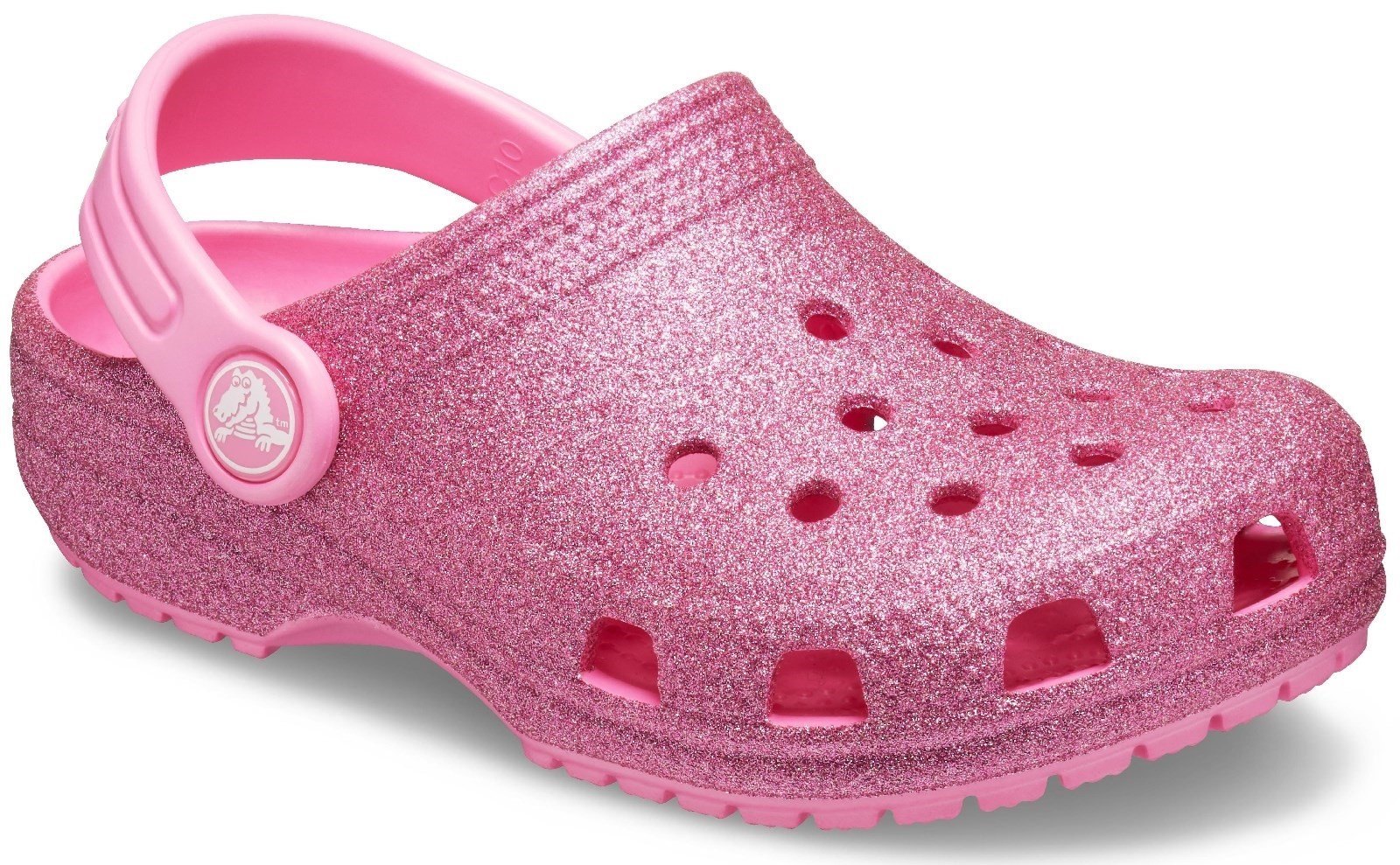 Crocs Kid's Classic Glitter Clog Slip On Sandal Pink Lemonade 27505 - Pink Lemonade 13